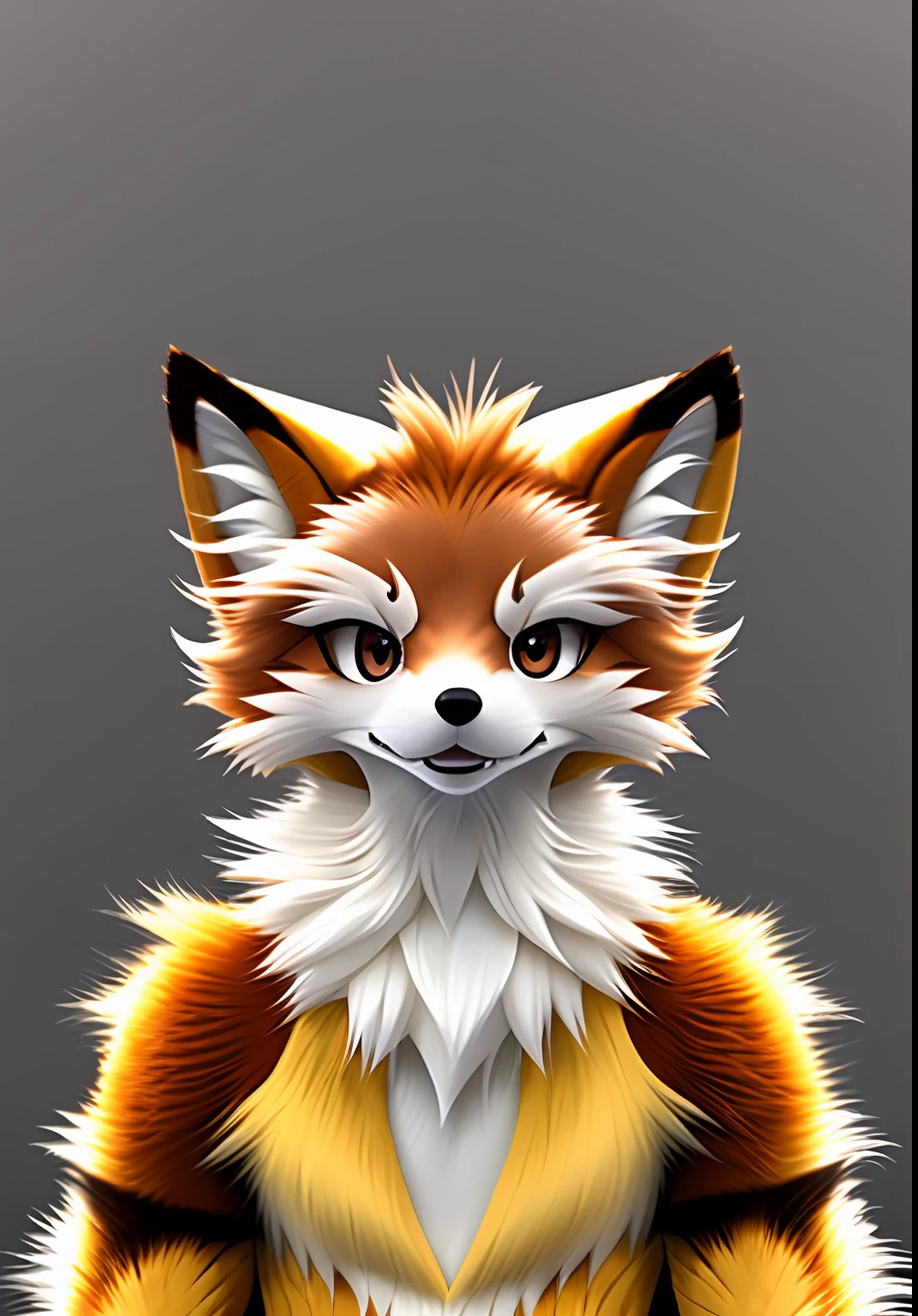 tmasterpiece，（Detal Face），（Details fluffy fur），Detailed characters，Animal focus， Furry fox, Human fox, Anthropomorphic fox, hairy chest, （独奏：1.2）incredibly detailed，Sharpen，the detail +superbly fine details，hairy chest, thick furry neck and chest fluff, hairy bodies