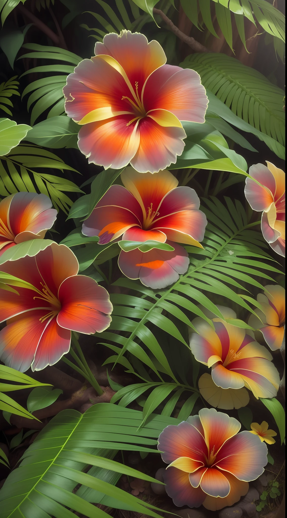 Beautiful Hawaiian flower in the forest