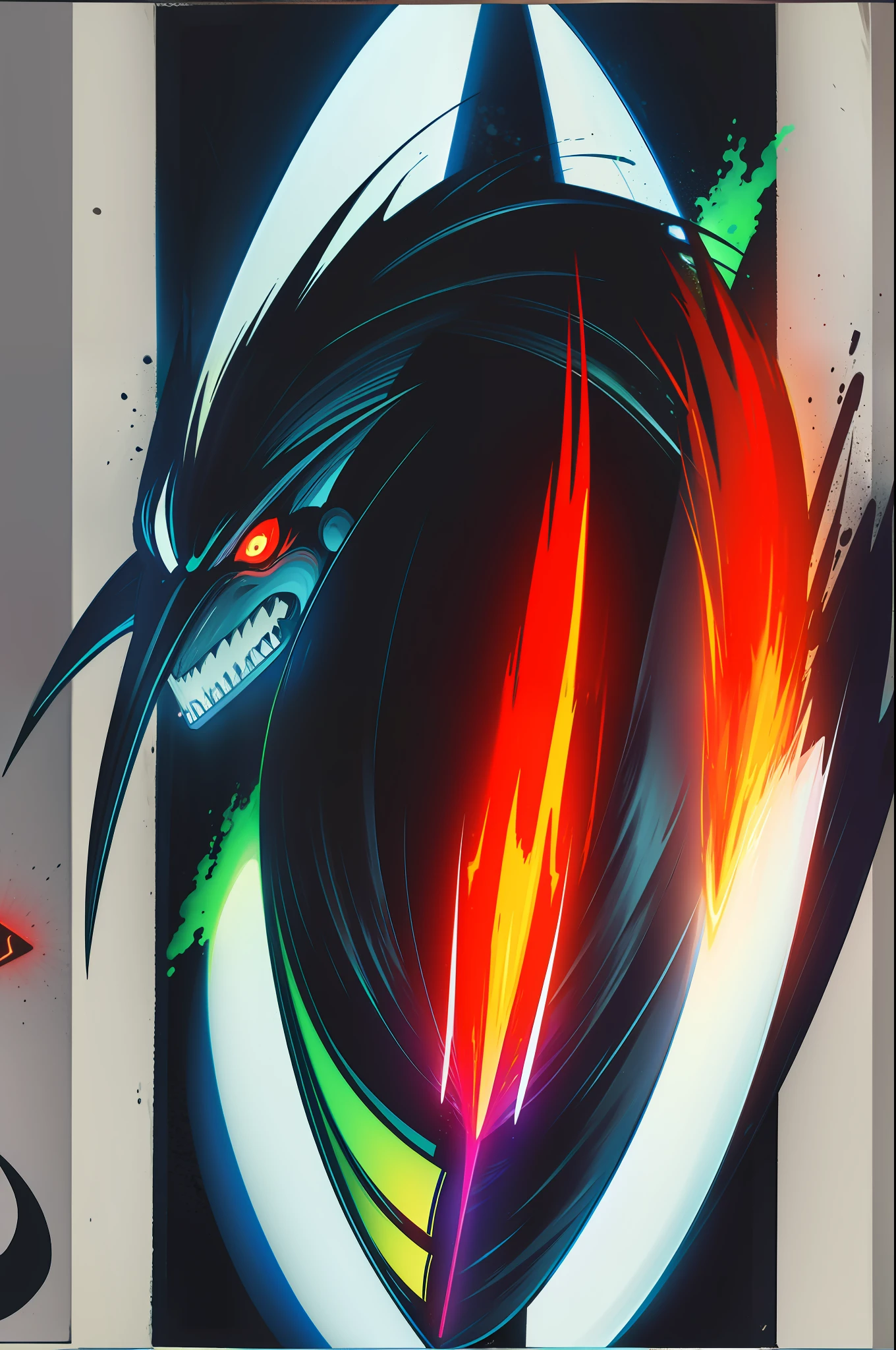 VIDEOJUEGO FINAL BOSS,neon color de fondo,espadas,energia,fuego,ataques