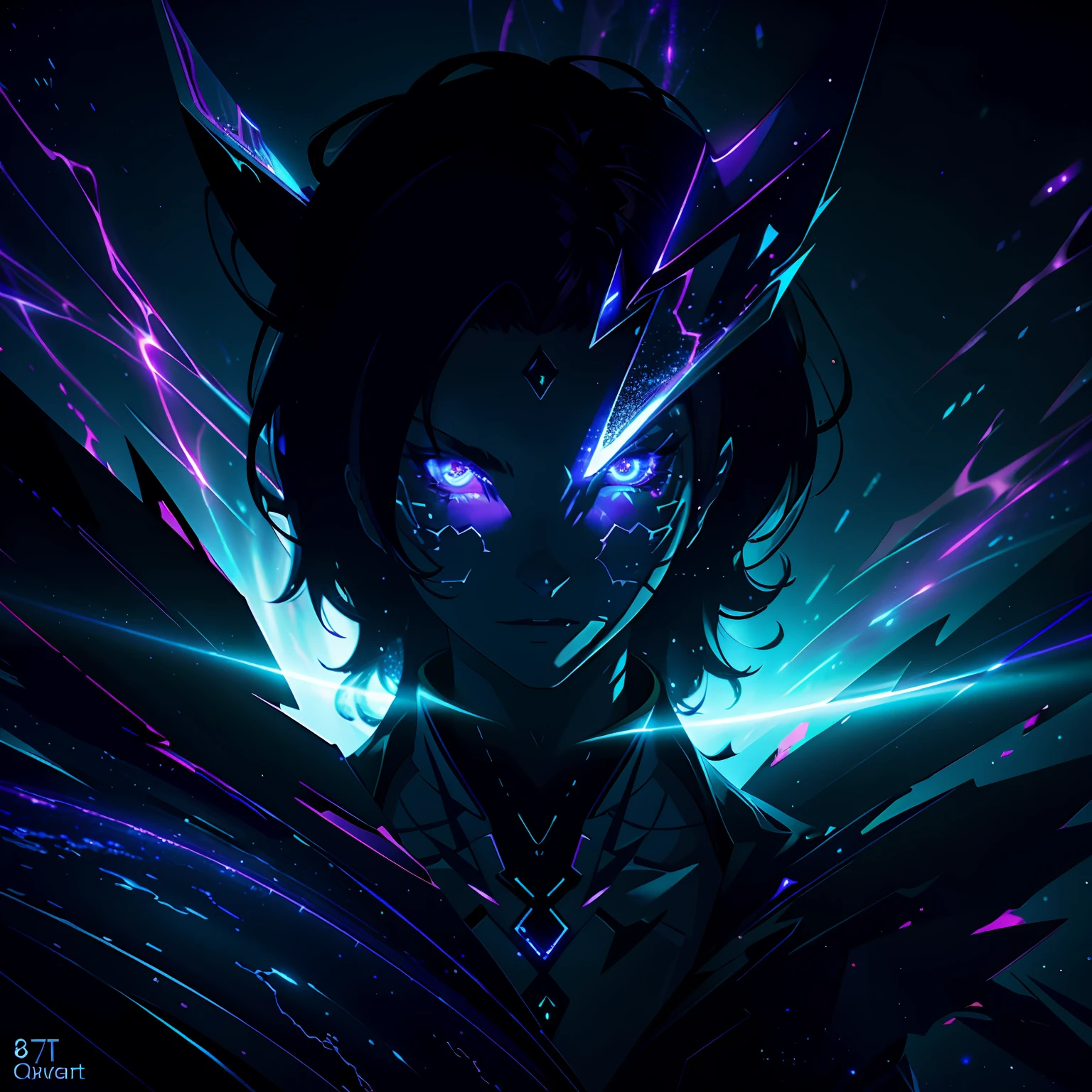Стиль Ghost Blade, the most amazing creature of the night, glowing lights, the stars, dark purple background, 8 k, photorealistic, hyperdetailed, ultra detailed, 4 k, ultra detailed, cinematic light, concept art, hdr, smooth, sharp focus, cinematic lighting, high quality, cgsociety
