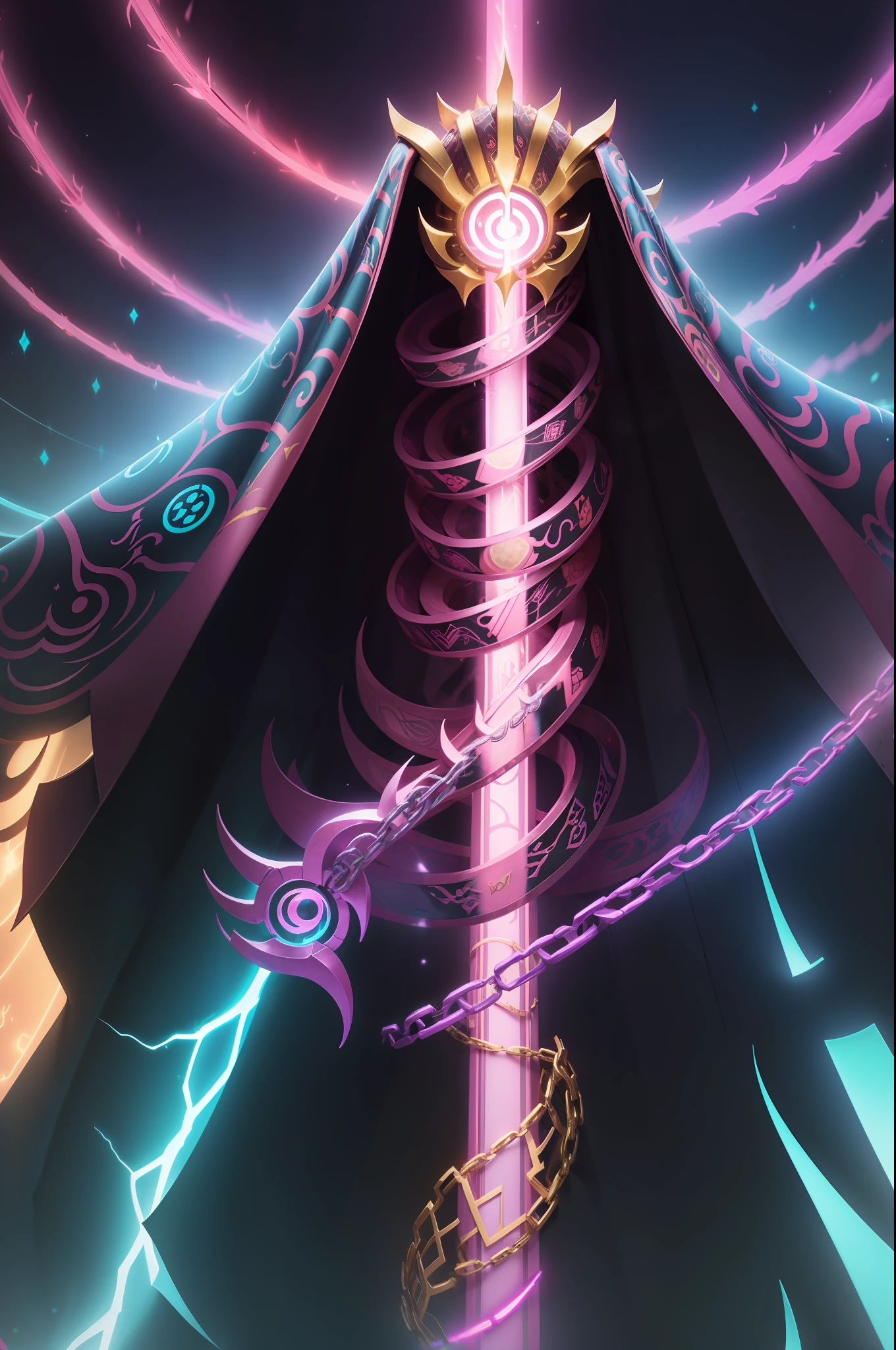 exodia el inmortal de fondo lus glow neon exodia con cadenas rotas de truenos final boss