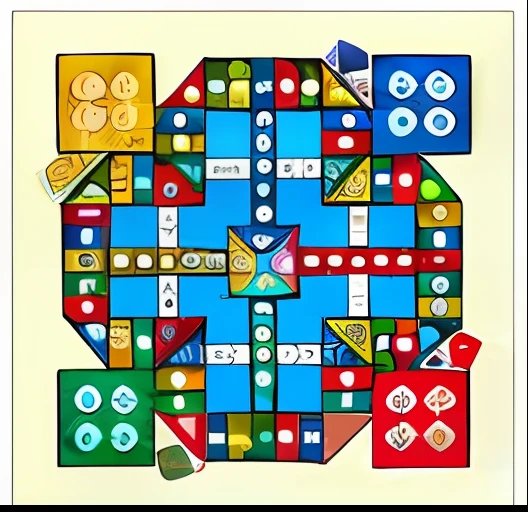 A colorful game board,There are many squares and numbers on it, game board, tabletop game board, author:Lajosh Wajda, board game, playing board games, author:Erno Rubik, inspired by Erno Rubik, inspired by Eduardo Paolozzi, Inspired by Zodolovsky, author:Mario Buddy, Inspired by Bernd Farsin