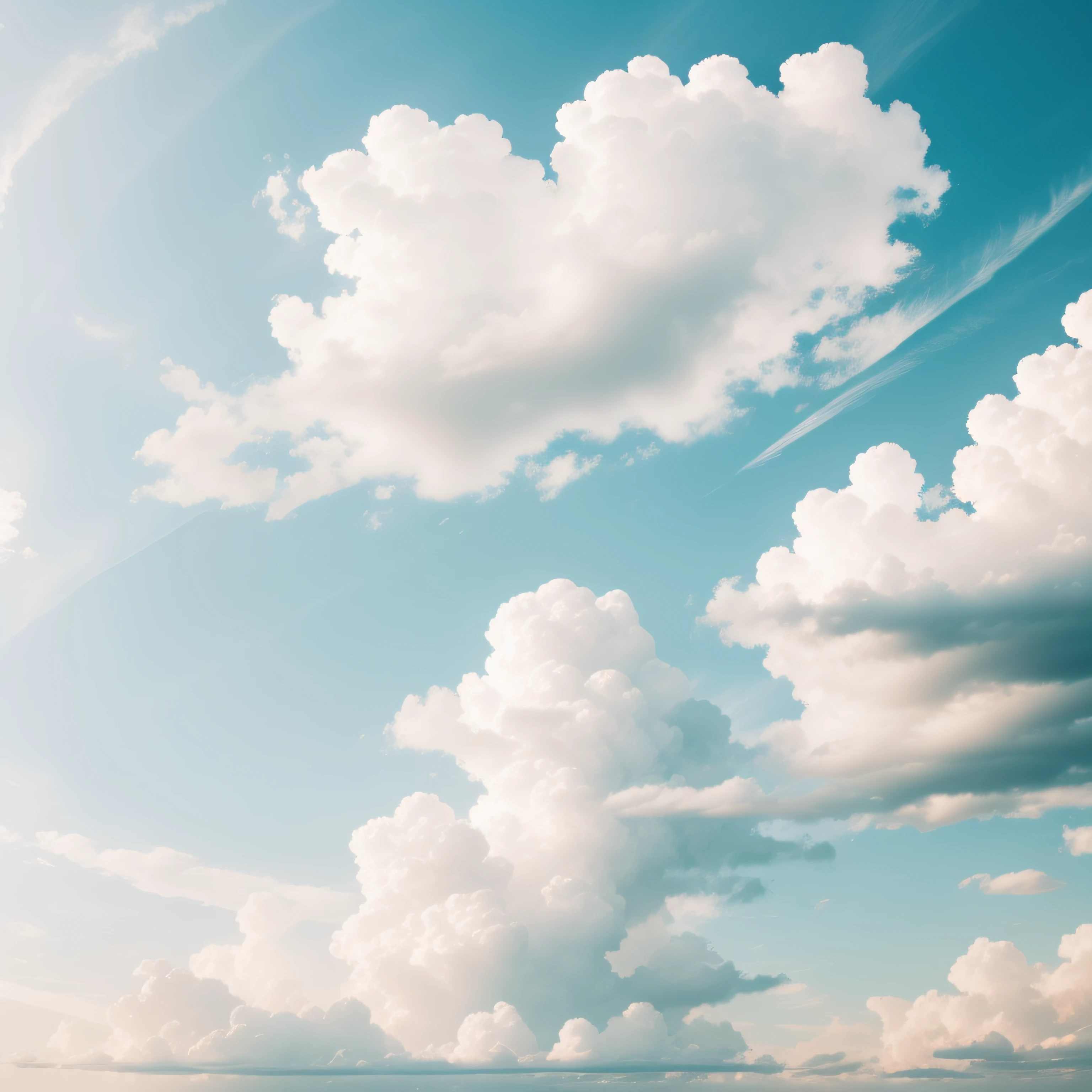 Epic sky with artistic white clouds in the morning of the day