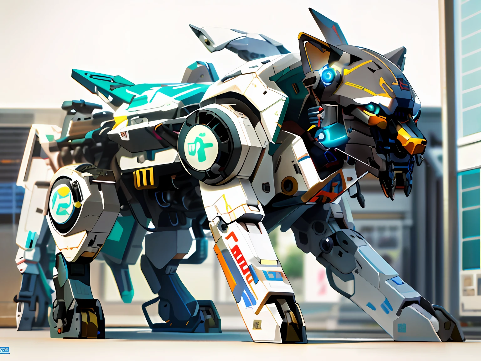 Un primer plano de un lobo robot, mecha animal, Mecha Sabueso, medical mecha canine, Good Boy Mecha Gigante , lobo robot, Tendencias en CGsociety, Mech de armadura de lobo, Por Jeonseok Lee, 3 d octanaje render conceptart, animal robot, CGsociety altamente detallado
