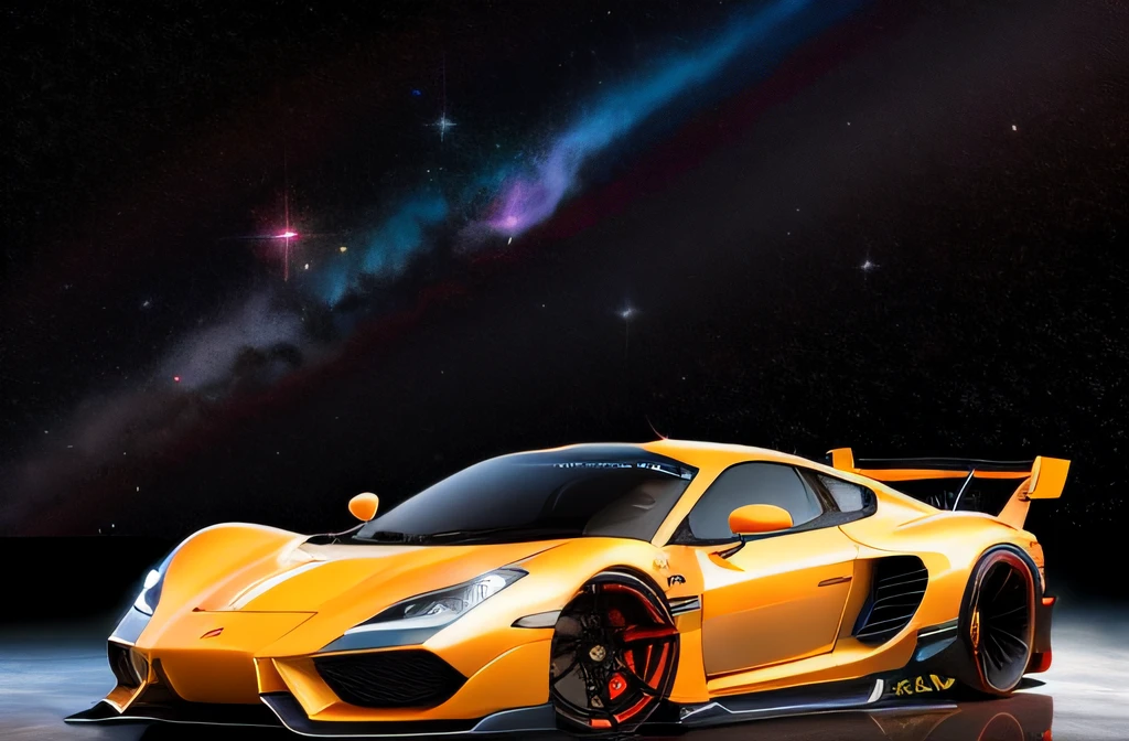 Onda reversa. cidade, Ford GT, kit de corpo largo, estrada, sol, fechar-se
(obra de arte, detalhado, high resolution),