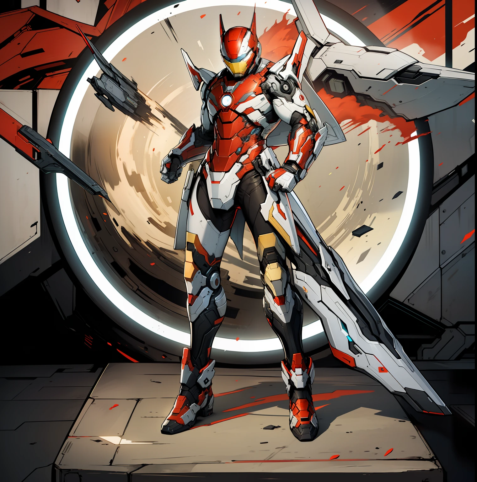 The depiction of ground armor is closer to fiction,Just like the Iron Man nano Warframe,Do not change the helmet and head,Keep the helmet