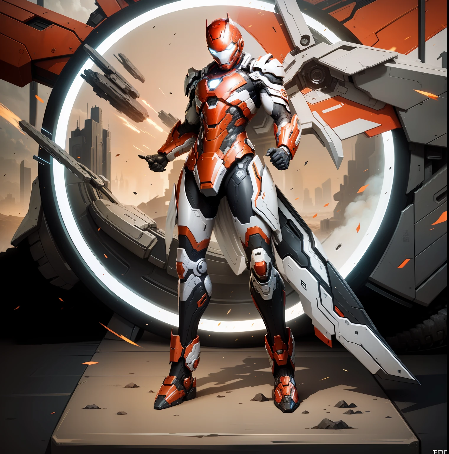 The depiction of the ground armor is more close-fict，Just like the Iron Man Nano Warframe