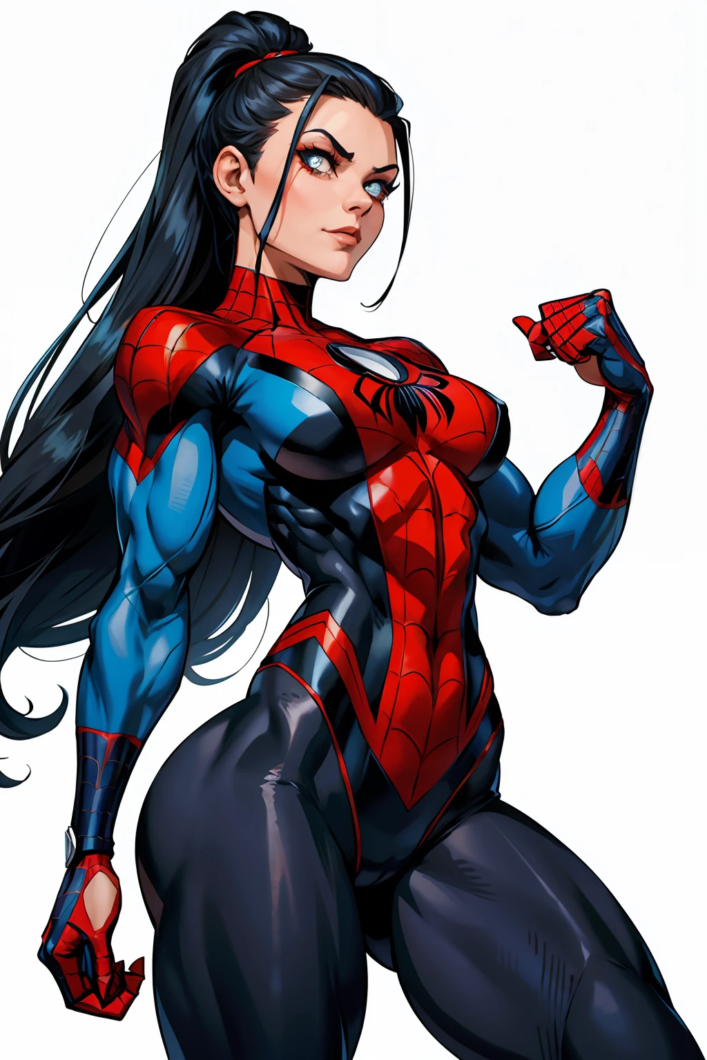 Spider man woman muscle shape goth girl muscle