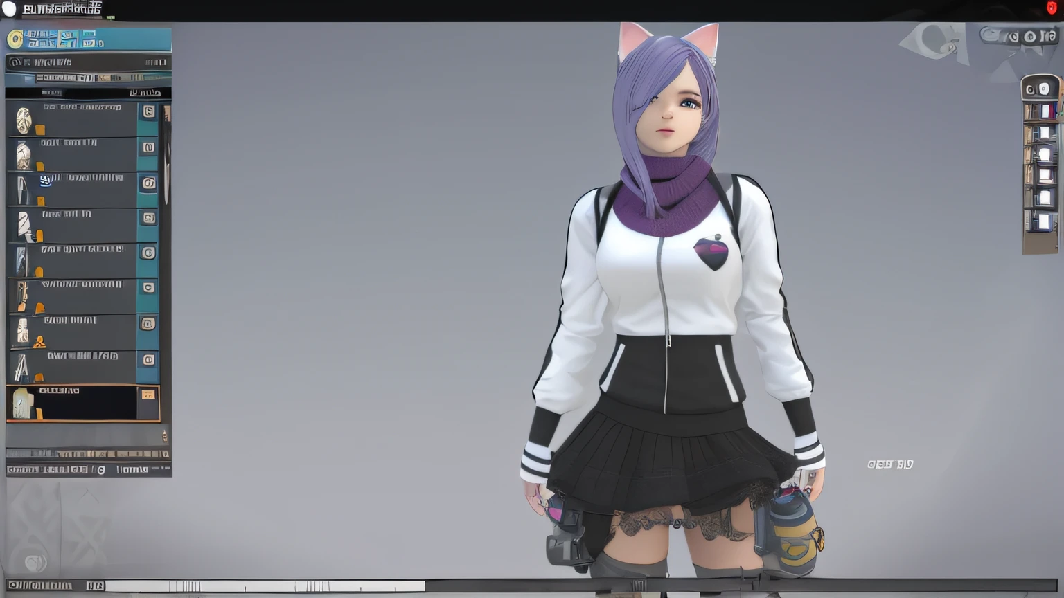 um close up de uma pessoa com um vestido e uma orelha de gato, modelo live2d youtuber virtual, anime estilo 3d, gato atraente, anime vtuber modelo de corpo inteiro, menina com orelhas de gato, 3d menina animeem do jogo, menina do gato, feurry mini cute style, Captura de tela de jogabilidade de moda, gato anime, menina com orelhas de ga