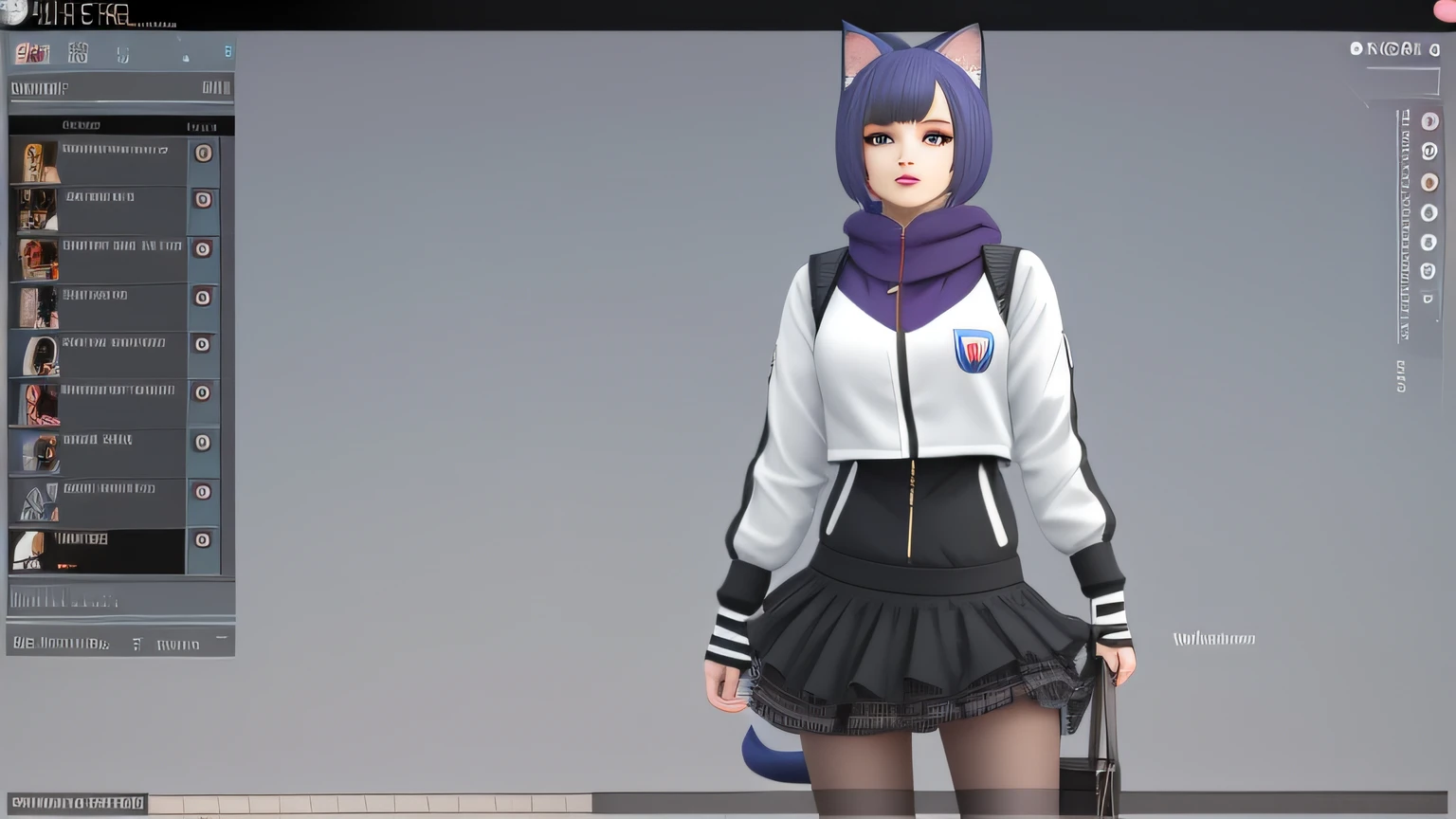um close up de uma pessoa com um vestido e uma orelha de gato, modelo live2d youtuber virtual, anime estilo 3d, menina gato atraente, anime vtuber modelo de corpo inteiro, menina anime com orelhas de gato, 3d menina anime, Imagem do jogo, menina do gato, female furry mini cute style, gato anime, Captura de tela de jogabilidade de moda, menina com orelhas de gato