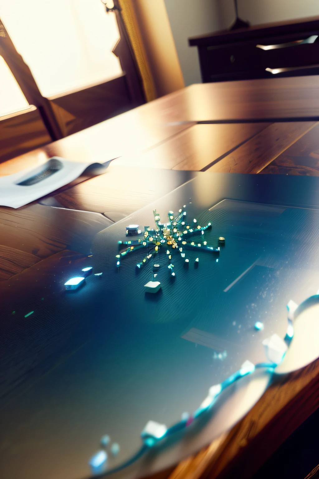 There's a table with a bunch of beads on it, Renderizado em Octane 3D, 3 d renderizado em octanagem, 3d renderizado em octanagem, renderizado em cinema 4 d, renderizado em cinema4d, renderizado em octane render, renderizado em octane render 32k, renderizado em cinema 4 d octane, criado em octane render, photorealistic render in octane