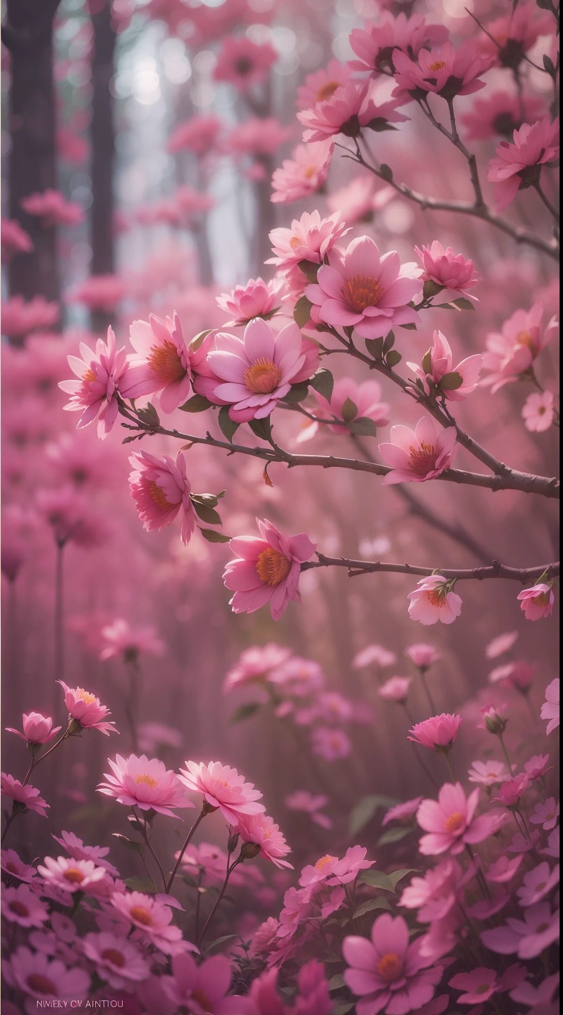 hey beautiful, pink forest flowers
