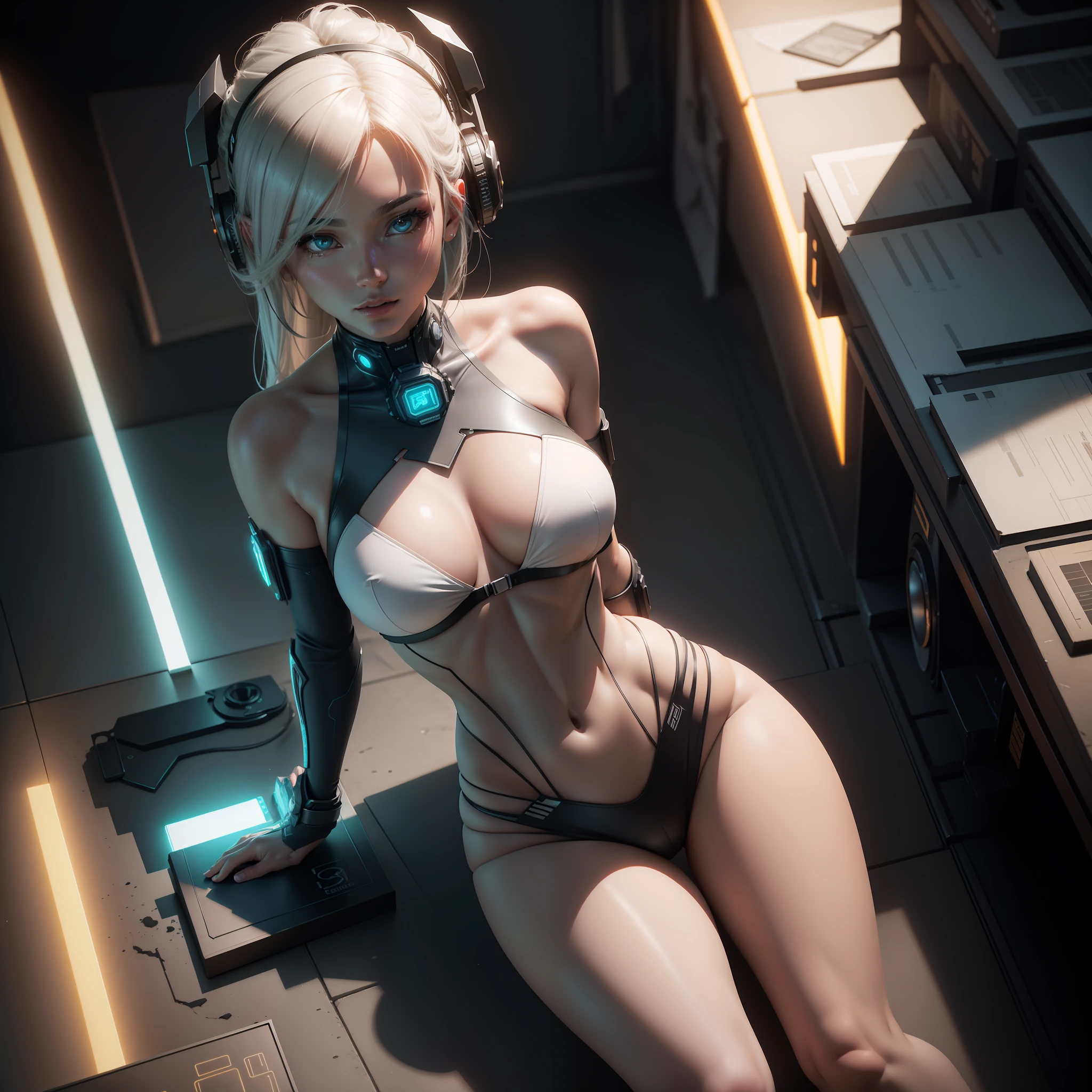 Bikini, (Best Quality), (Masterpiece), (Details: 1.4), 3D, A Beautiful Cyberpunk Woman, HDR (High Dynamic Range), Ray Tracing, NVIDIA RTX, Super-Resolution, Unreal 5, Subsurface Scattering, PBR Textures, Post-processing, Anisotropic Filtering, Depth of Field, Maximum Sharpness and Sharpness, Multi-layer Textures, Albedo and Highlight Maps, Surface Shading, Accurate simulation of light-material interactions, perfect proportions, Octane Render, two-color light, large aperture, low ISO, white balance, rule of thirds, 8K RAW,
