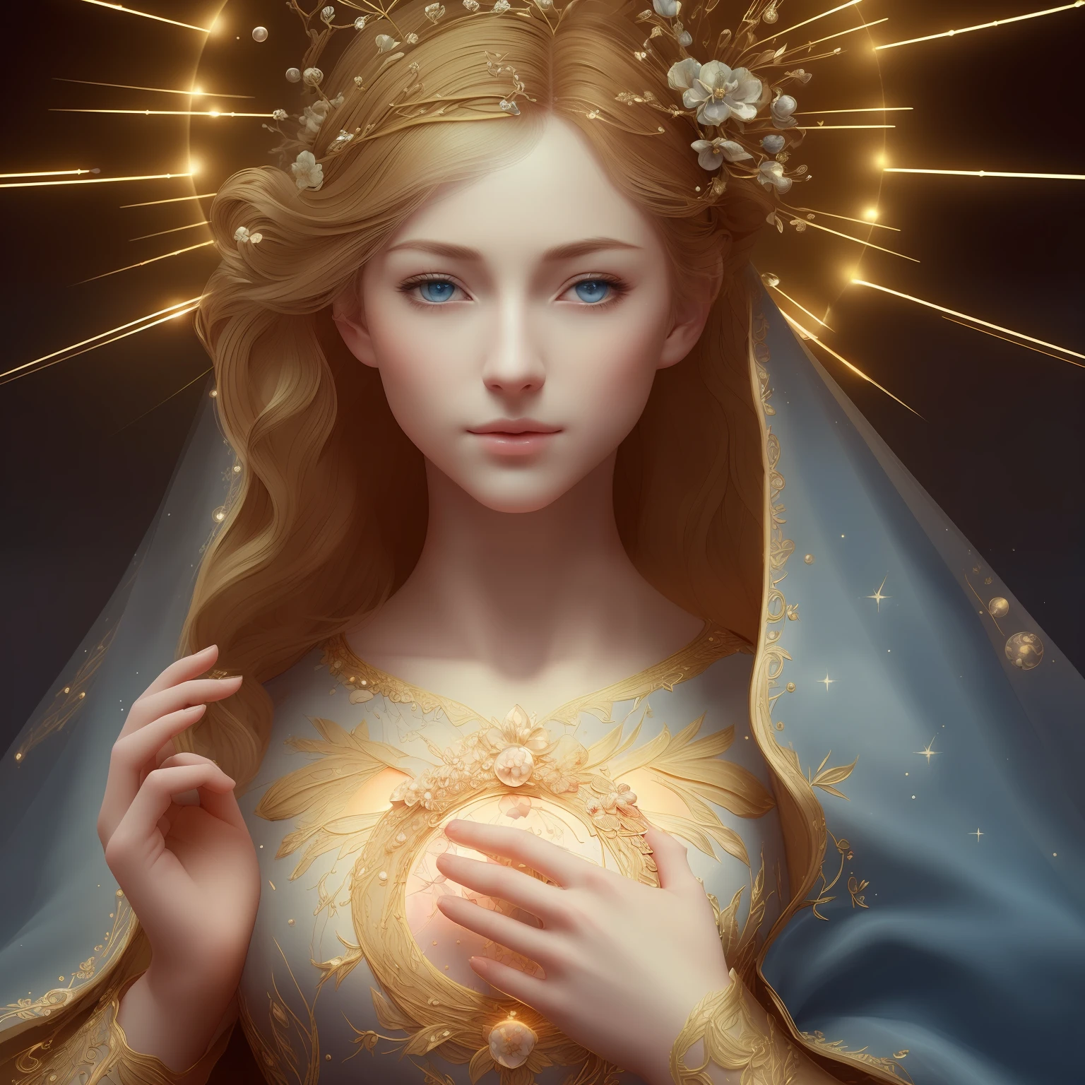 Masterpiece, (Best quality: 1.2), (Super fine: 1.2), Illustration, (Extremely delicate and beautiful: 1.2), Film angle, Floating, (Beautiful detail eye: 1.1), (Detail Light: 1.1), Film lights, Delicate sky, Blue eyes, (High ponytail: 1.1), Layer, Bright eyes, (Moon: 1. 2), (Moonlight: 1.1), Starry sky, (Light particles: 1.1) drawing, blossom. (masterpiece), (best quality), (photorealistic:1.3), 8k, detailed skin texture, detailed cloth texture, beautiful detailed face, intricate details, ultra detailed (full-length body:1.2)