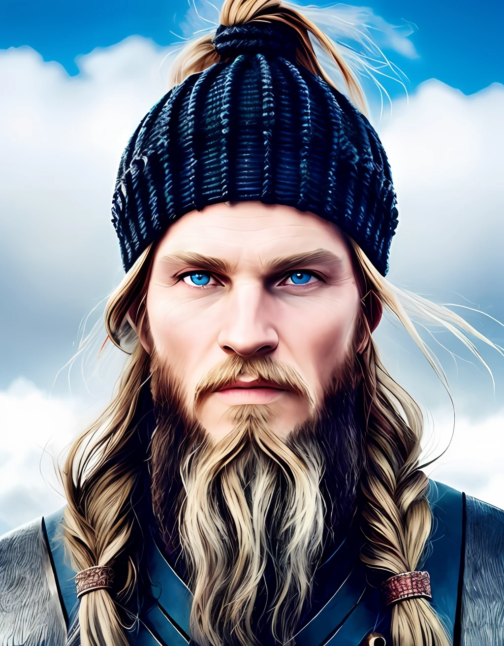 legendary epic vikings. long beard and hair ::2, steel blue eyes ::2, epic background , Norwegian