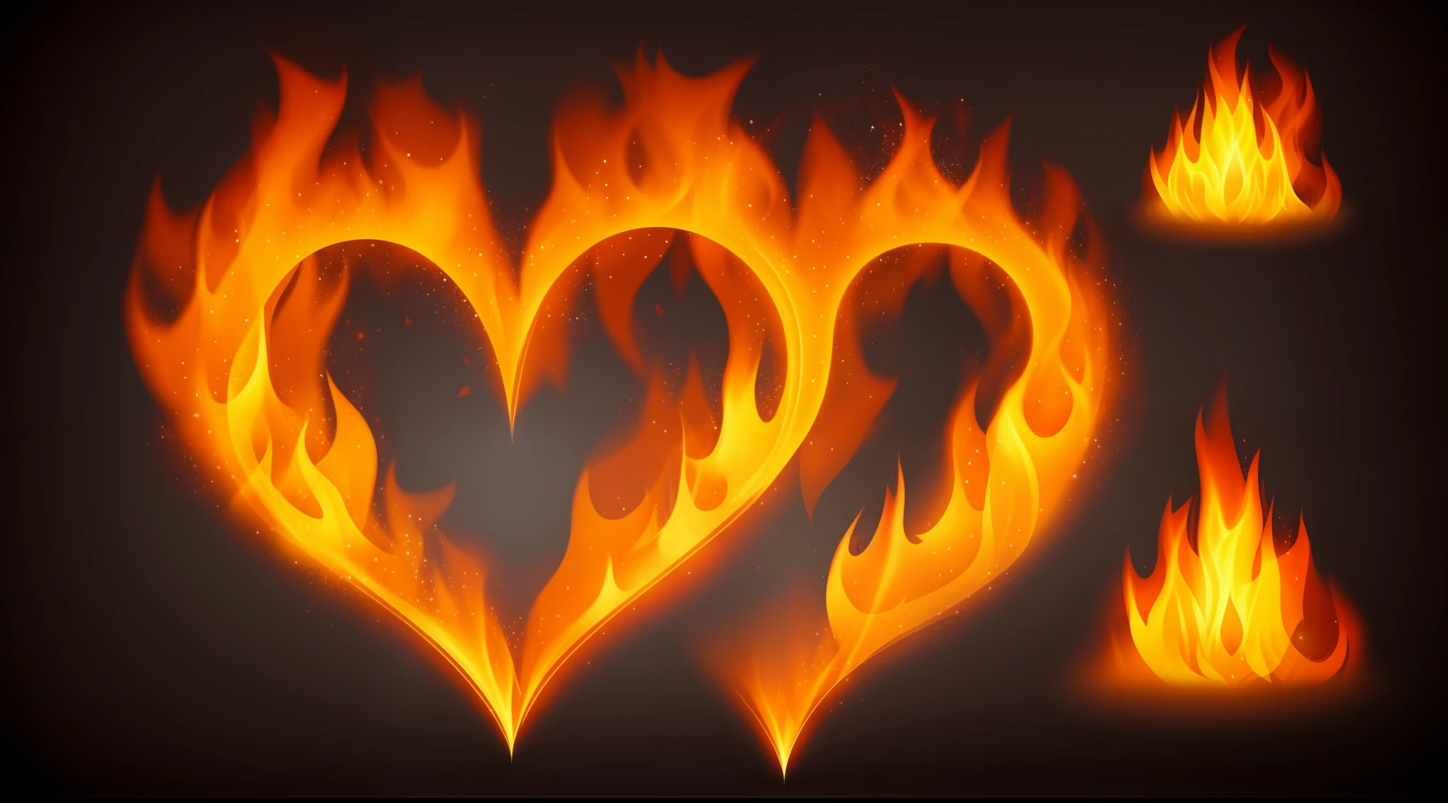Uma imagem que represente o amor como uma chama brilhante e intensa, irradiando calor e energia. A heart on fire can be depicted.