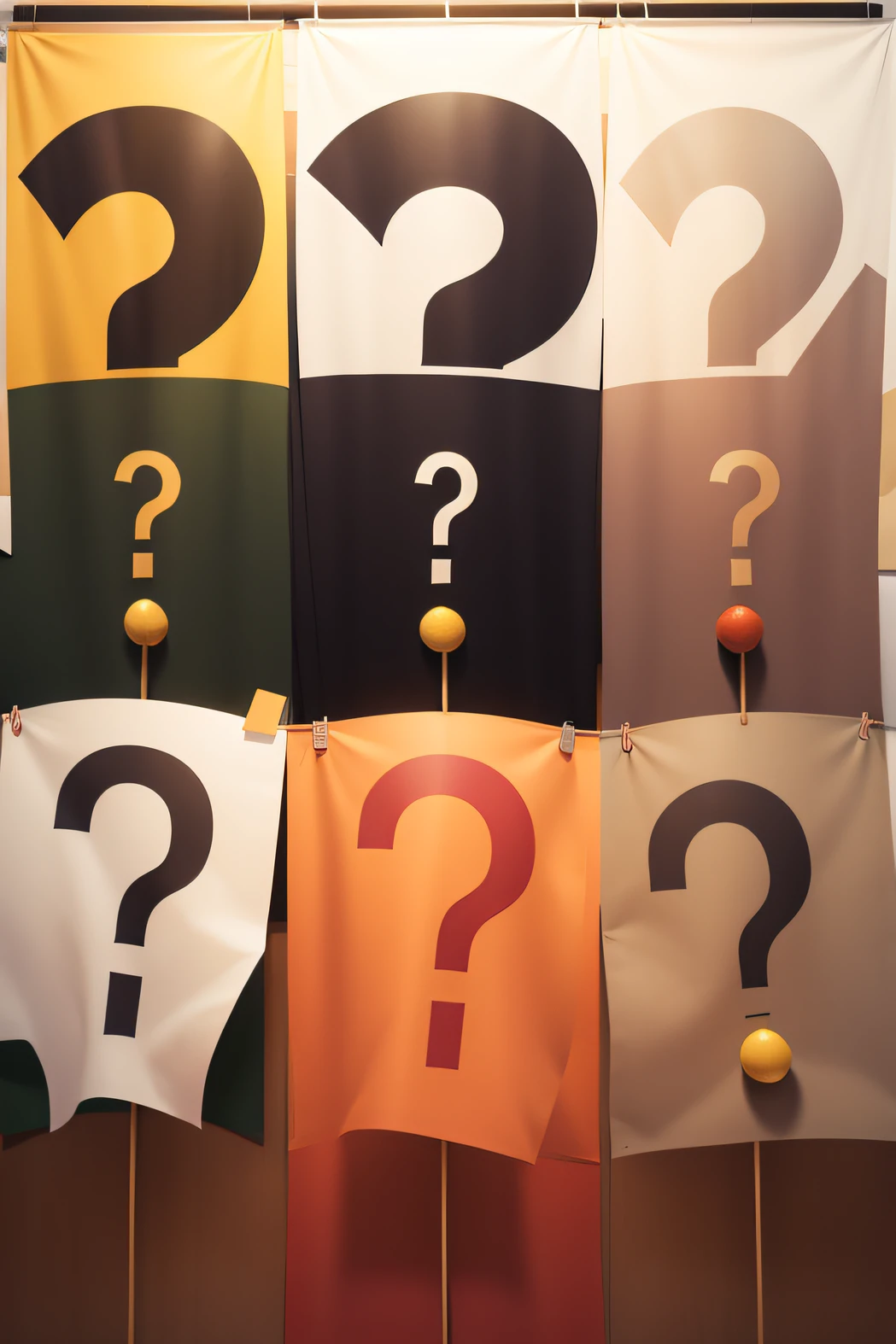 Create a banner with multiple question marks