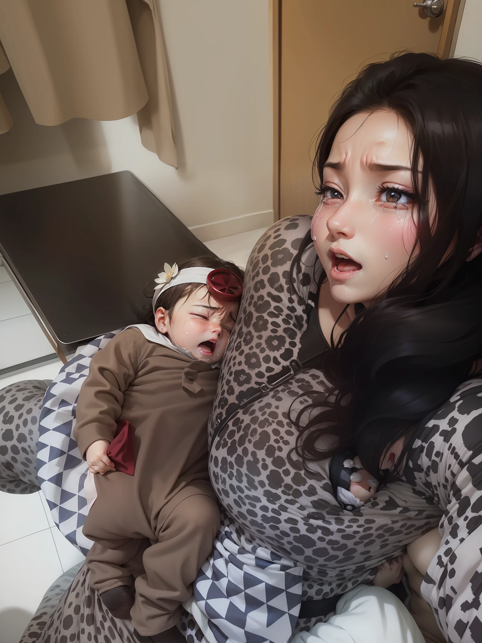 The anime version of mother and  , only the baby is crying