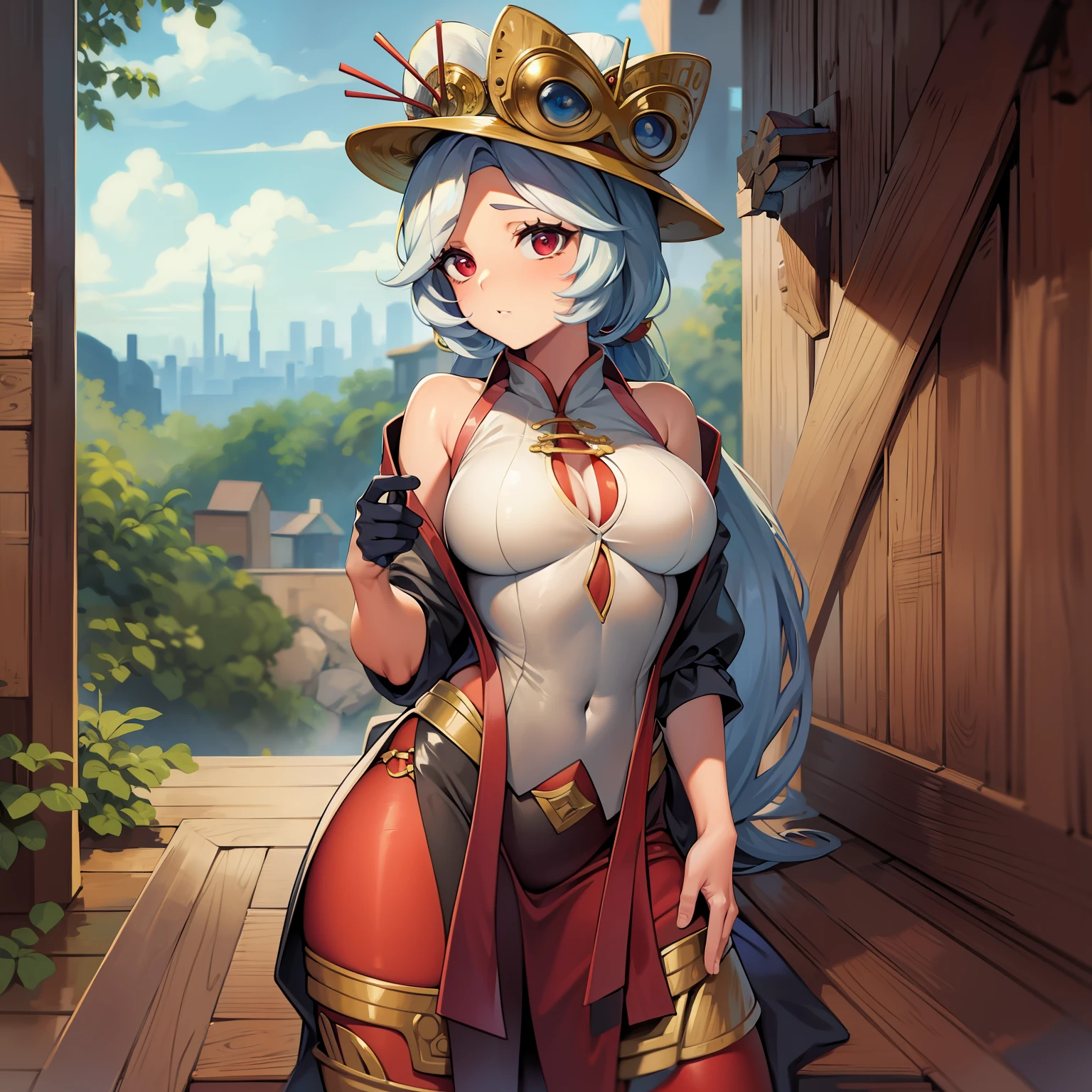 masterpiece, detailed, high quality, absurdres, purah, 1girl, solo, cowboy shot,