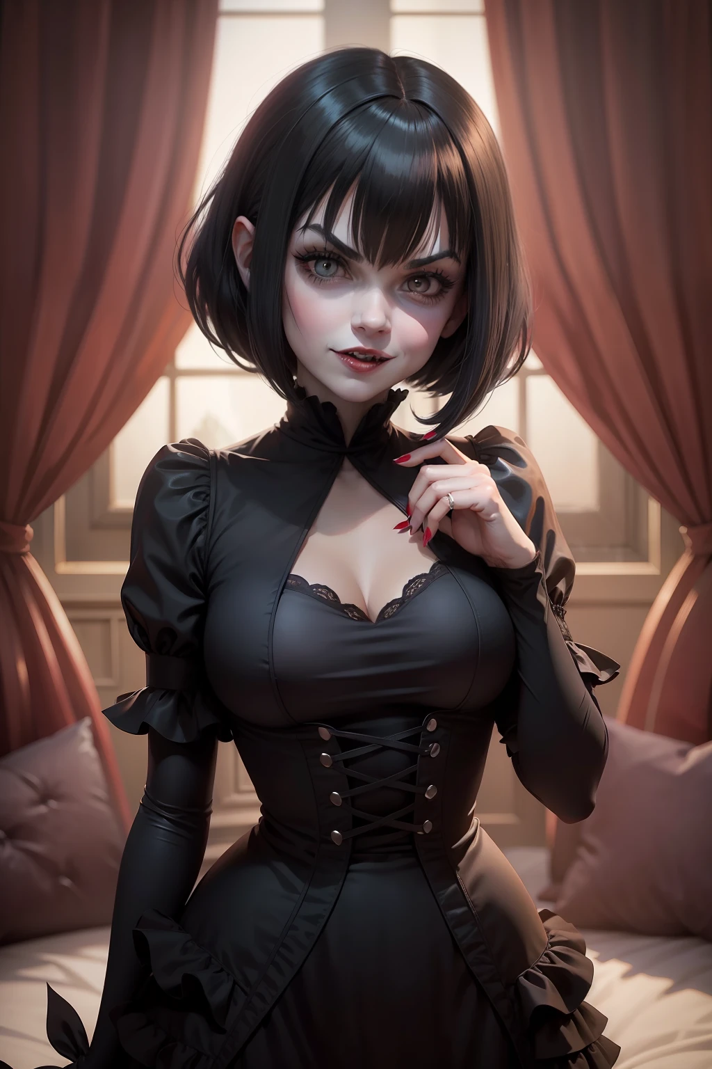 mavis dracula, Mavis Dracula style, Hotel transylvania, cabelo curto, olhos pretos