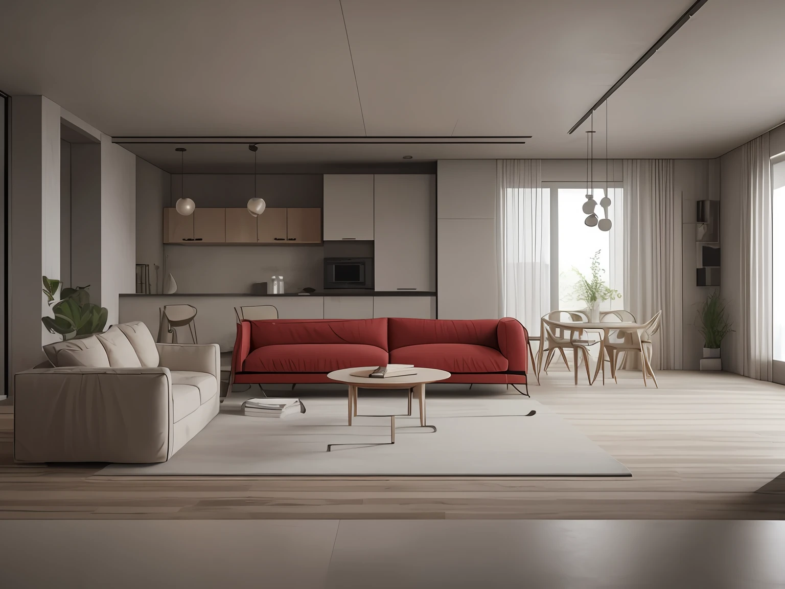 red sofa
