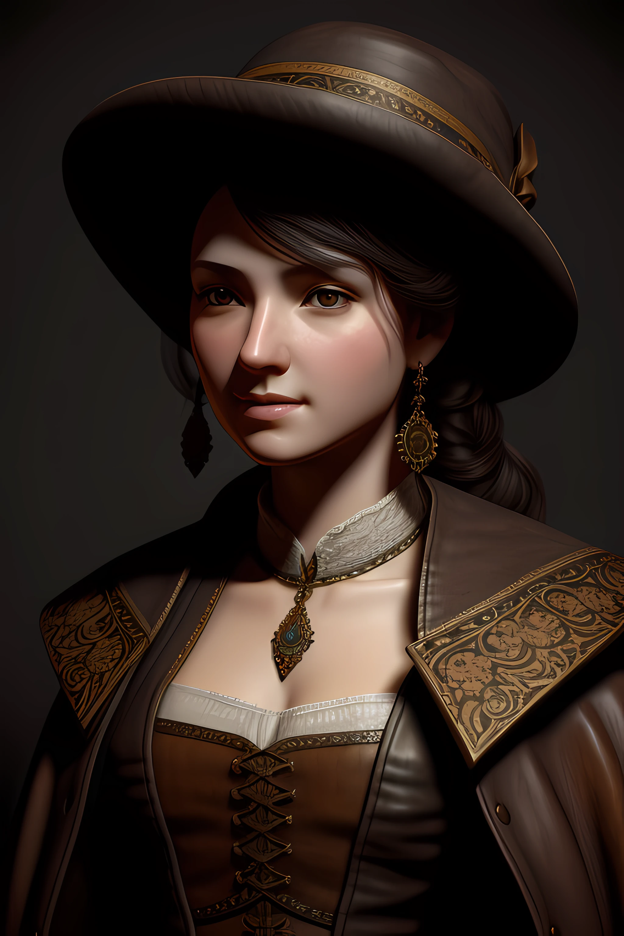 adorable woman, render, rembrandt, cgsociety, artstation trending, highly detailed