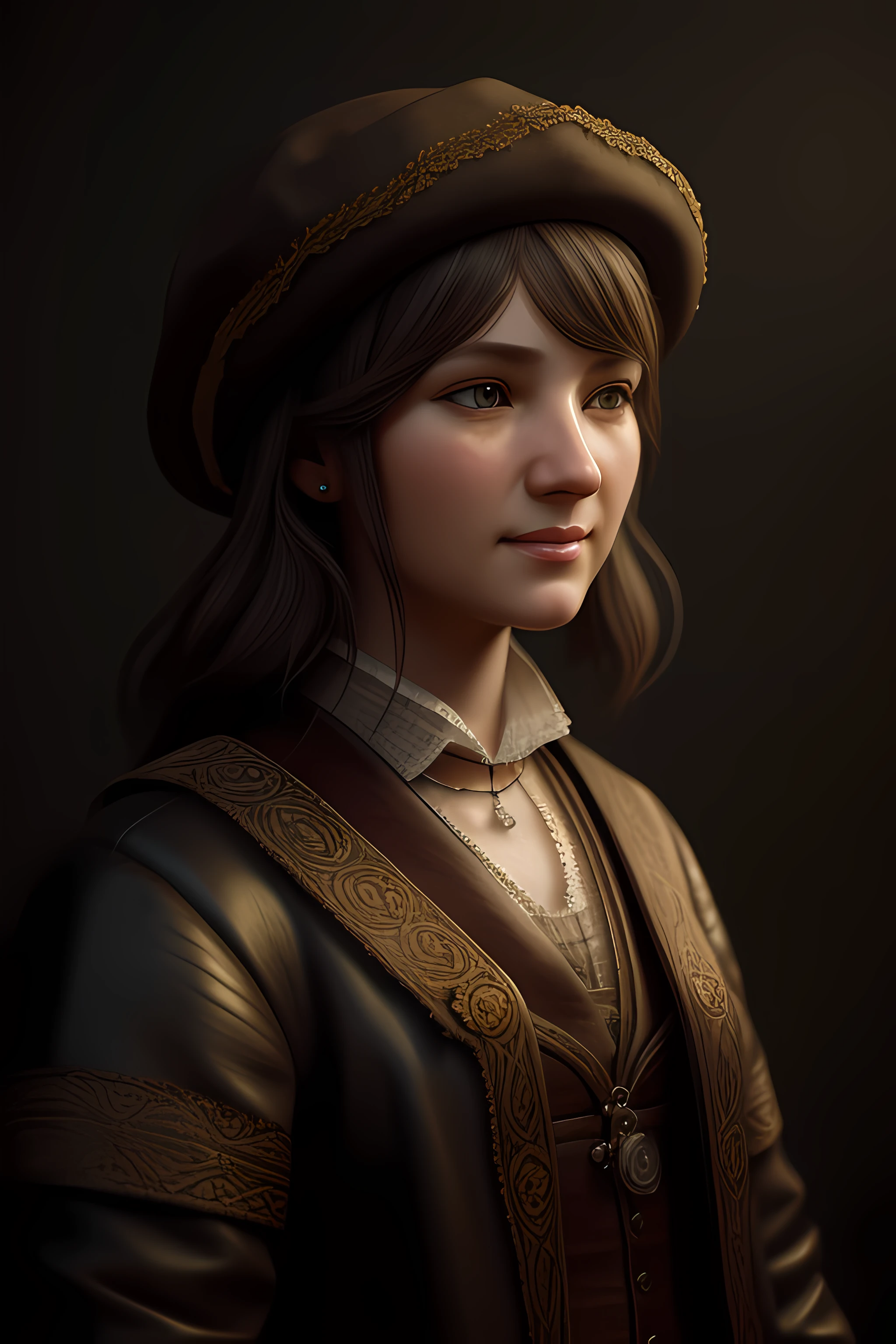 adorable woman, render, rembrandt, cgsociety, artstation trending, highly detailed