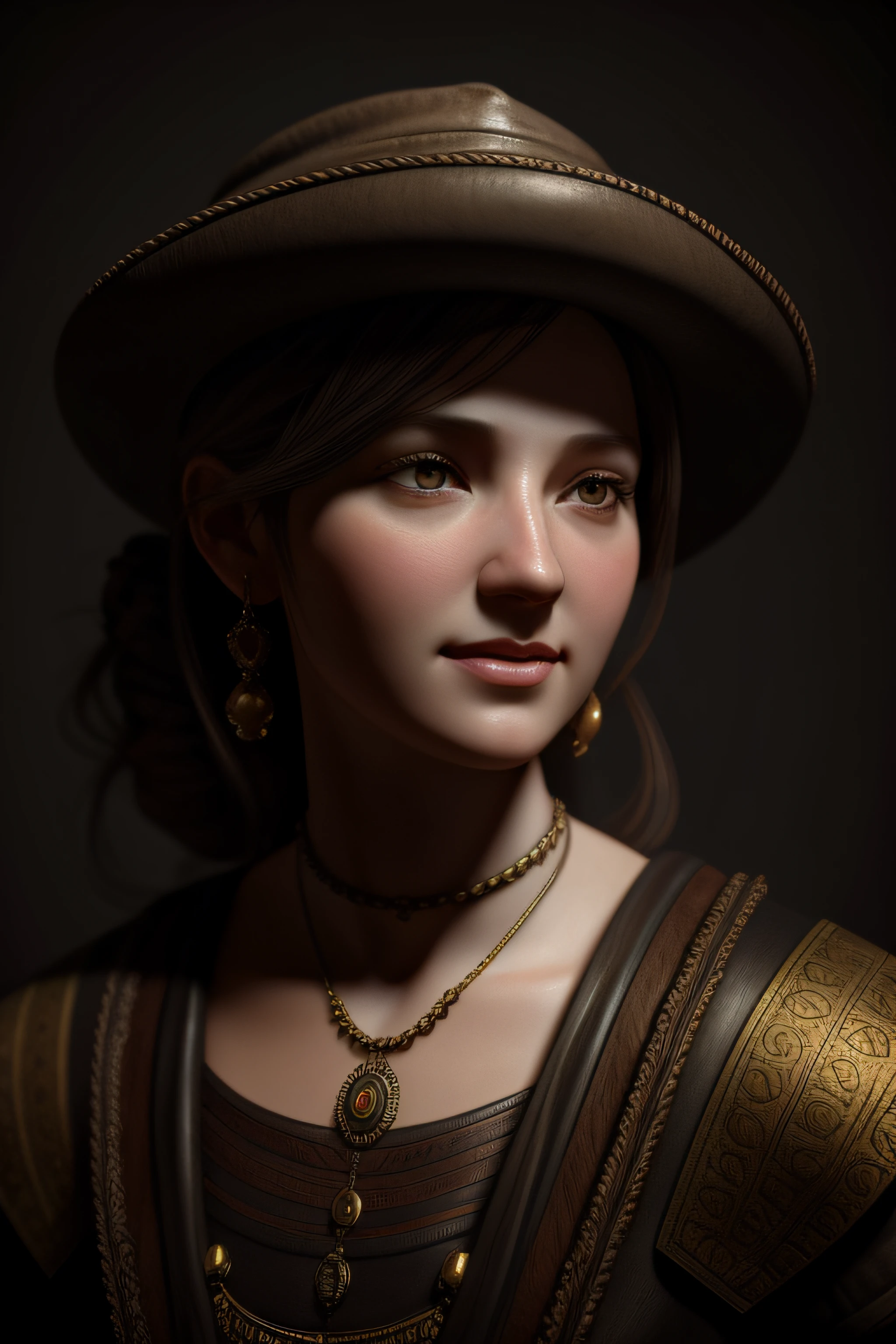 adorable woman, render, rembrandt, cgsociety, artstation trending, highly detailed