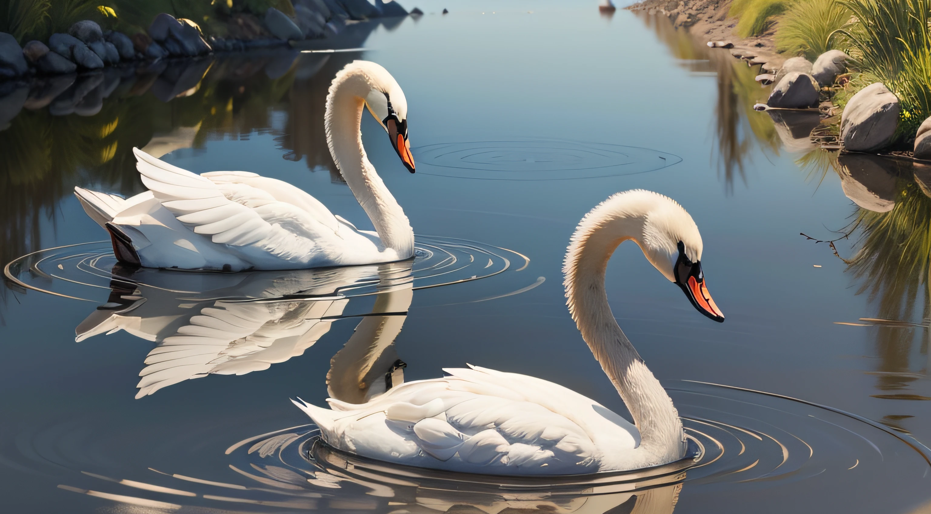 swan reflections