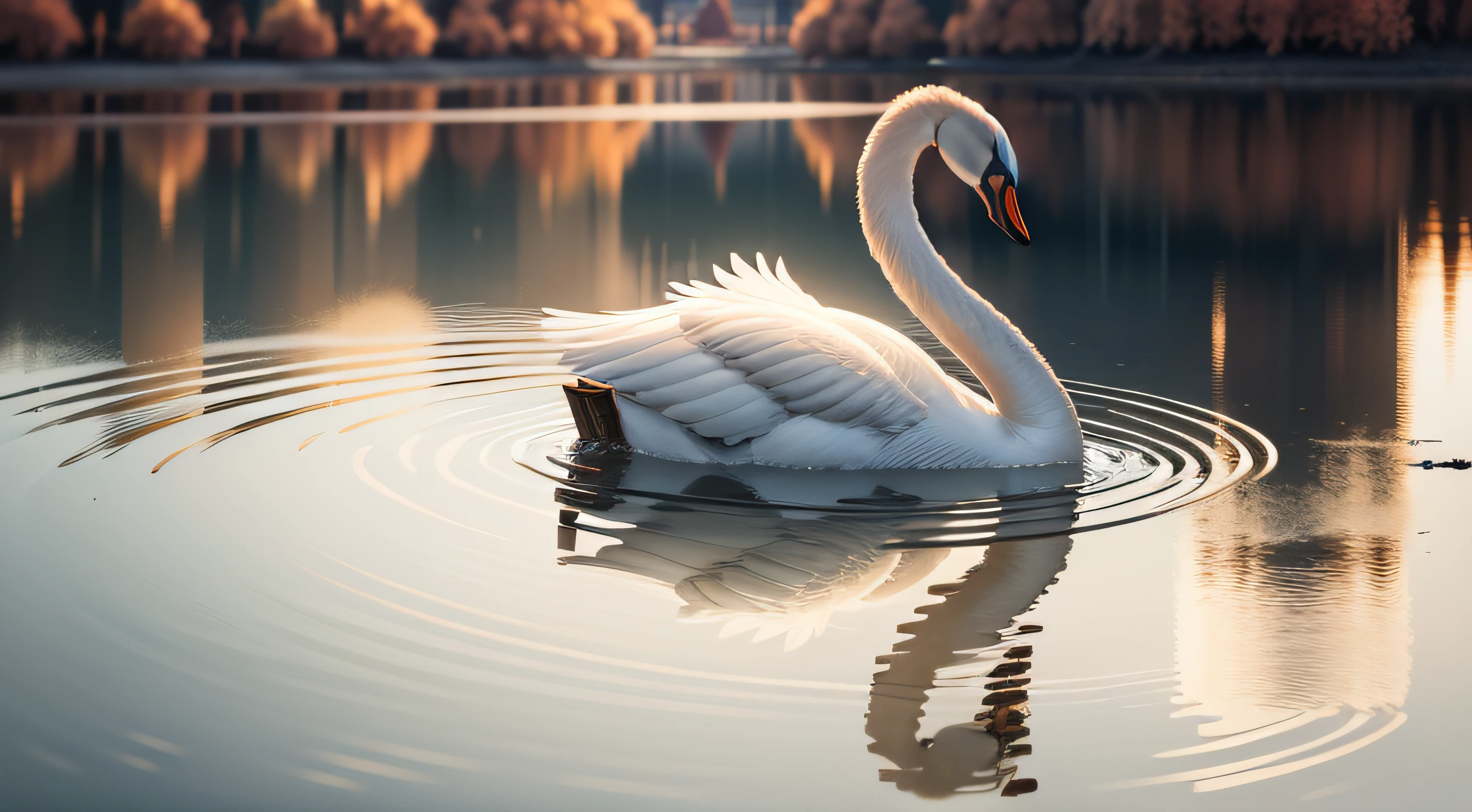 "serene swan reflections"