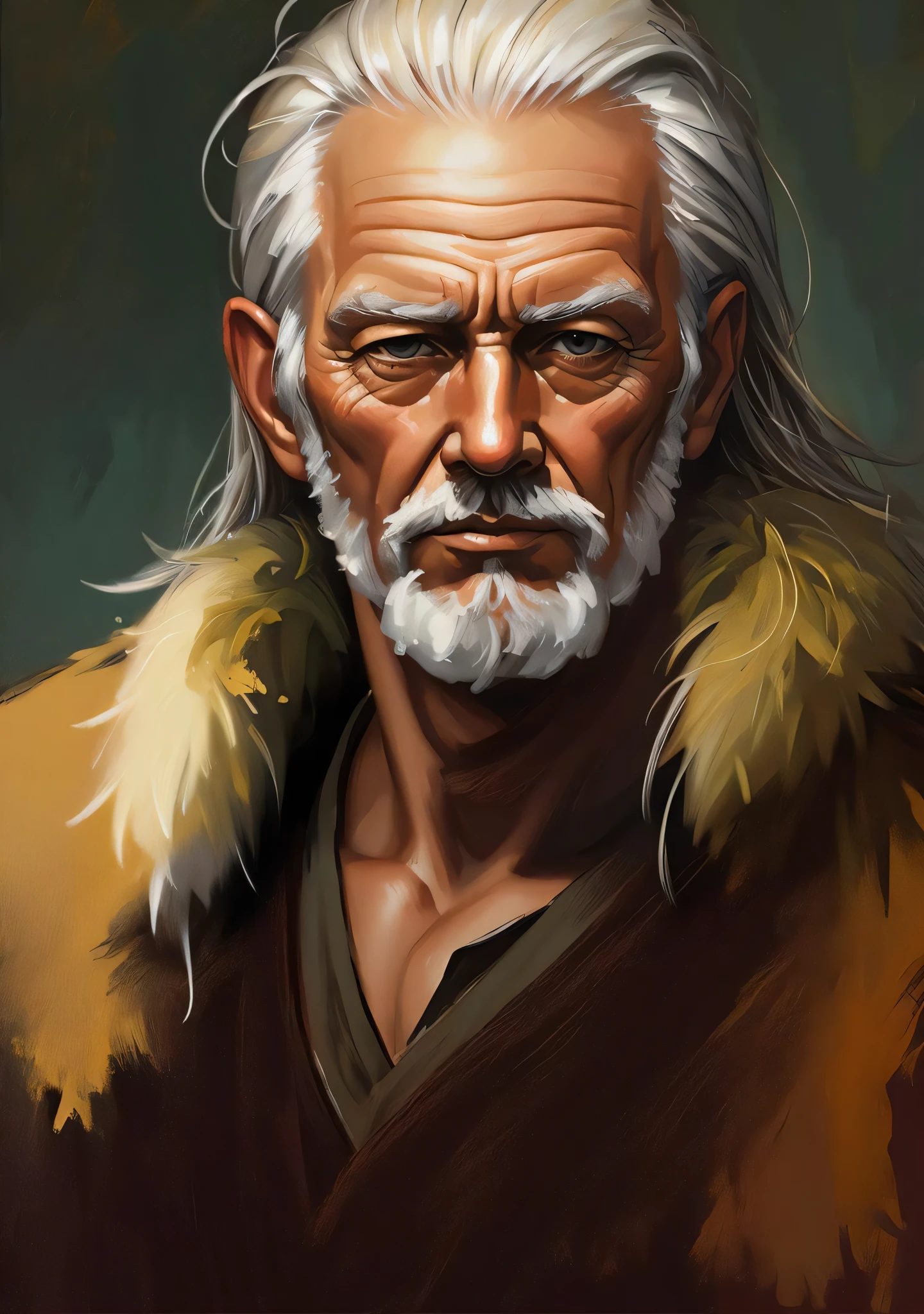 epic realistic, high-quality artwork of a oldman, oil painting, (rough brush strokes:1.4)