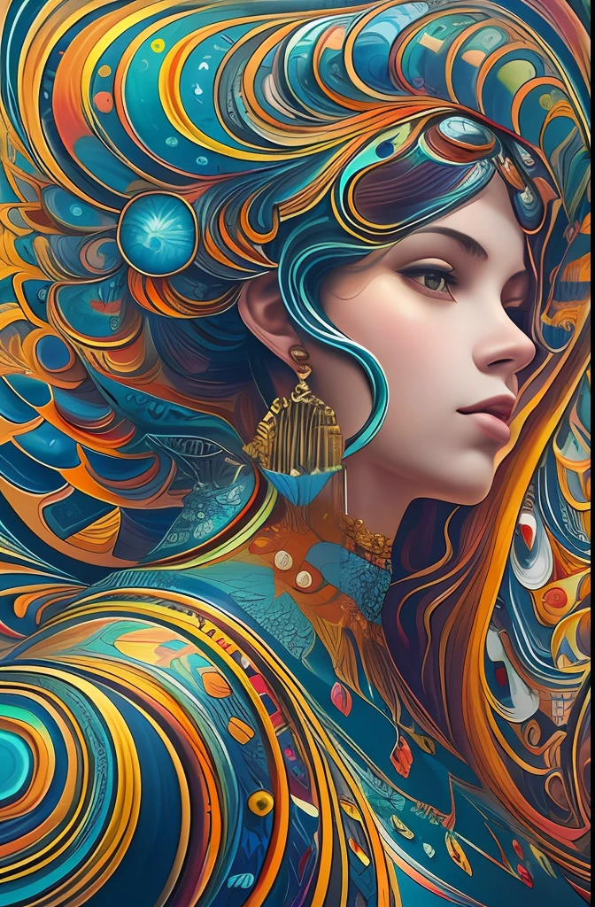 (obra-prima, qualidade superior, melhor qualidade, arte oficial, beautiful and aesthetic: 1.2), (1girl), extremamente detalhado, (arte fractal: 1.3), colorido, mais detalhado, futurista altamente detalhado