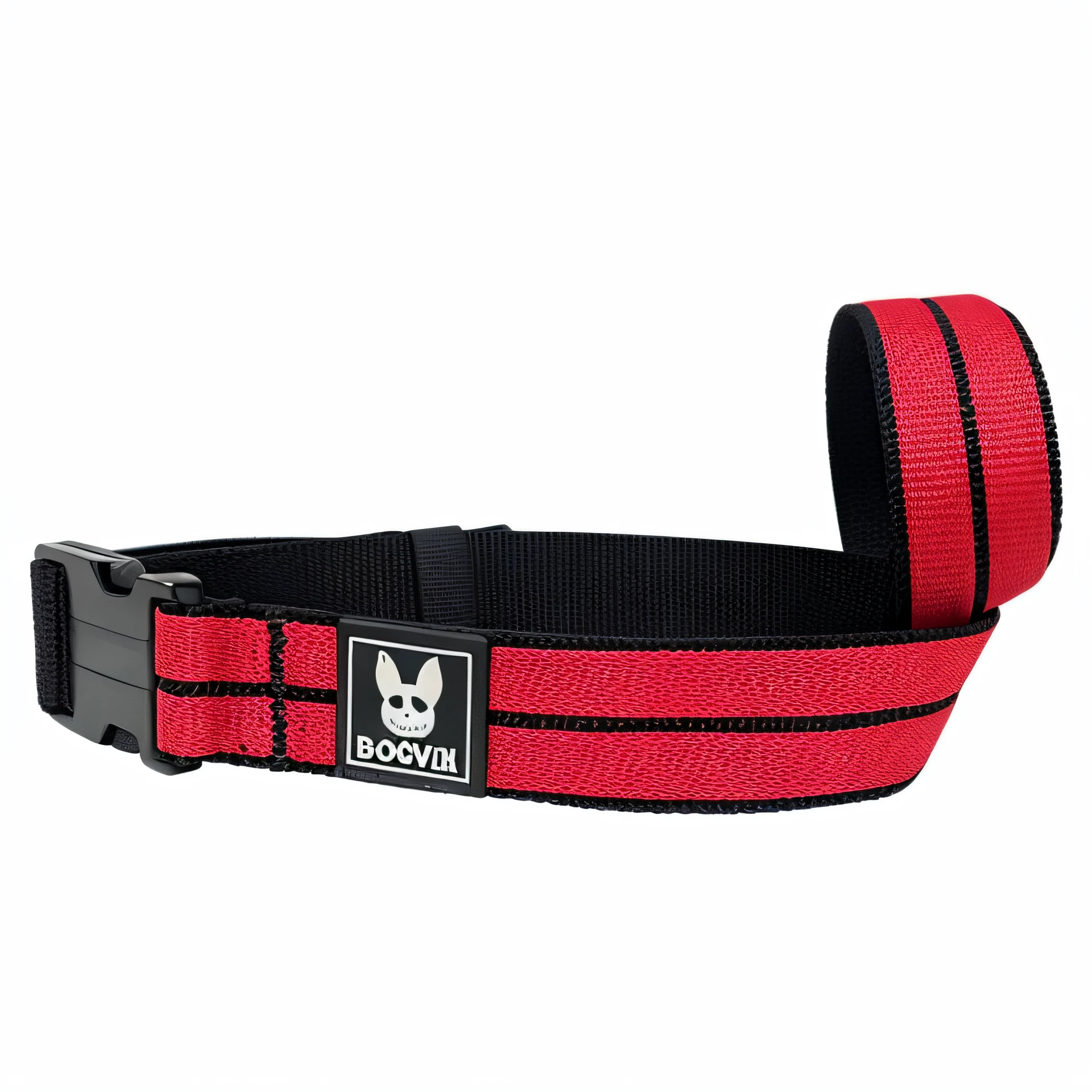 um close up de uma coleira de cachorro vermelha e preta com uma fivela preta, adonis belt, vermelho - preto, cinto grande, cinto enorme, cinto largo, belt, Parte inferior - vista, Bottom view, coleira e coleira, Foto do produto de 35 mm", Bokh, vermelho e preto, preto e vermelho, preto no vermelho, red and obsidian neon, magic belt