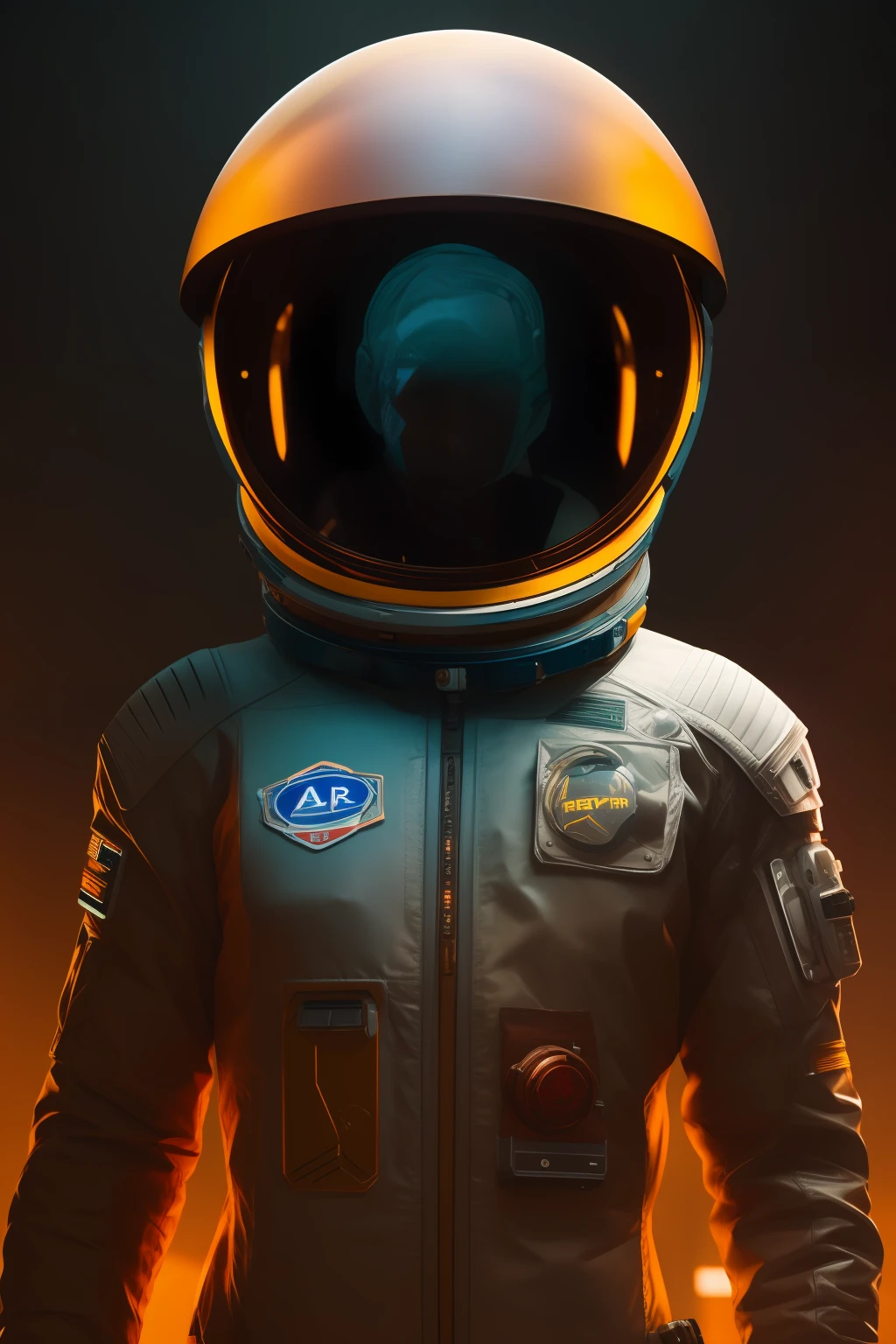 The player is wearing an astronaut helmet, in the style of cyberpunk dystopia, 32k uhd, womancore, bronze and amber, dreamlike settings, gorecore, ivan albright –ar 107:53 –v 5