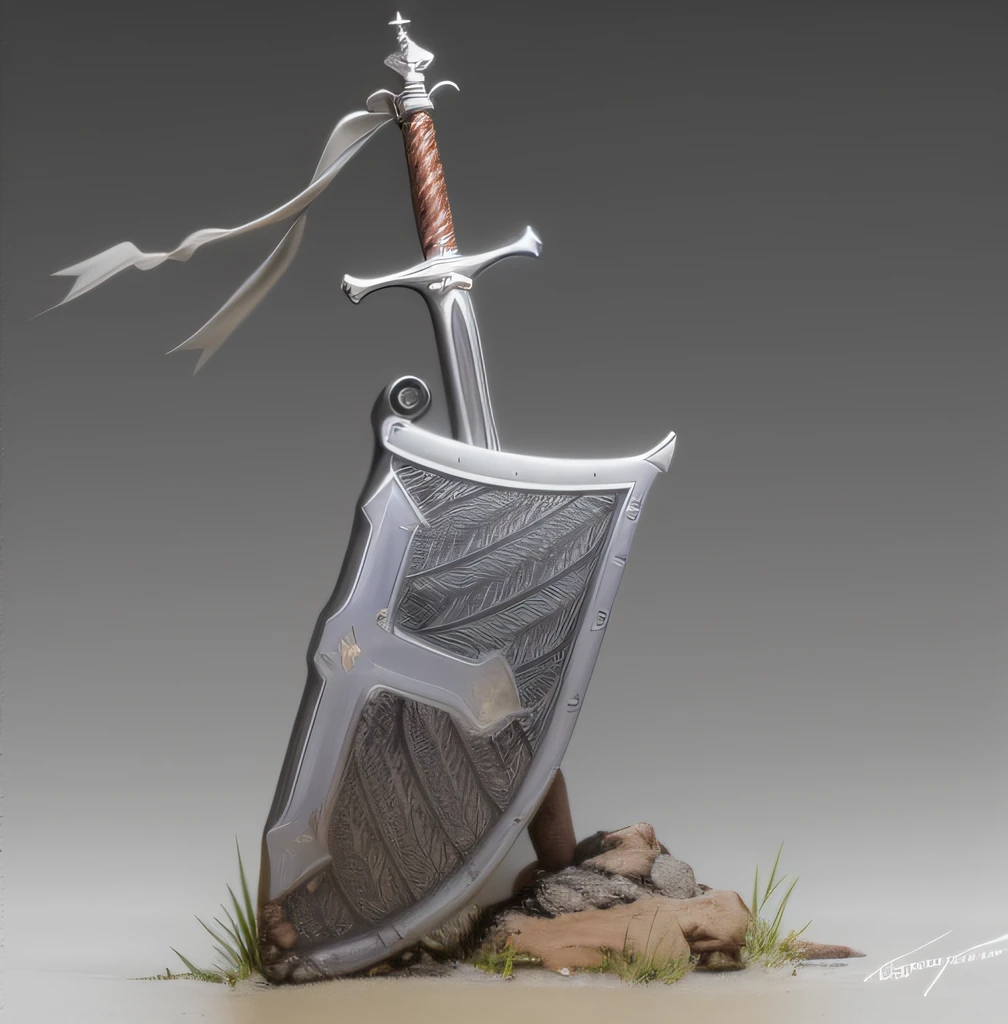 um desenho de uma espada e escudo em uma rocha, Espada e escudo, Directed by: Konrad Krzyzanowski,
