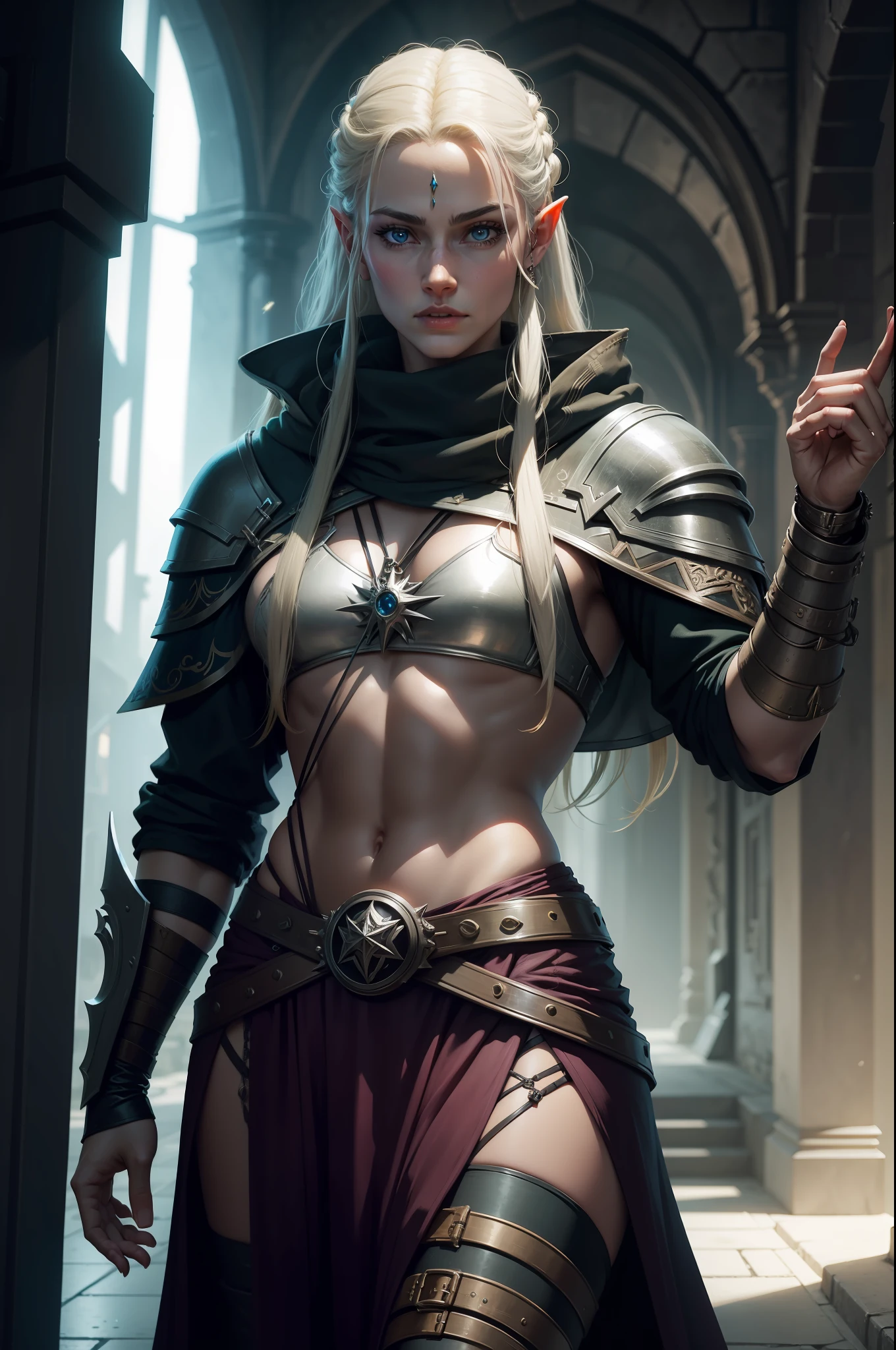 Sra. Galadrel The Lord of the Rings represented by a cyberpunk vision