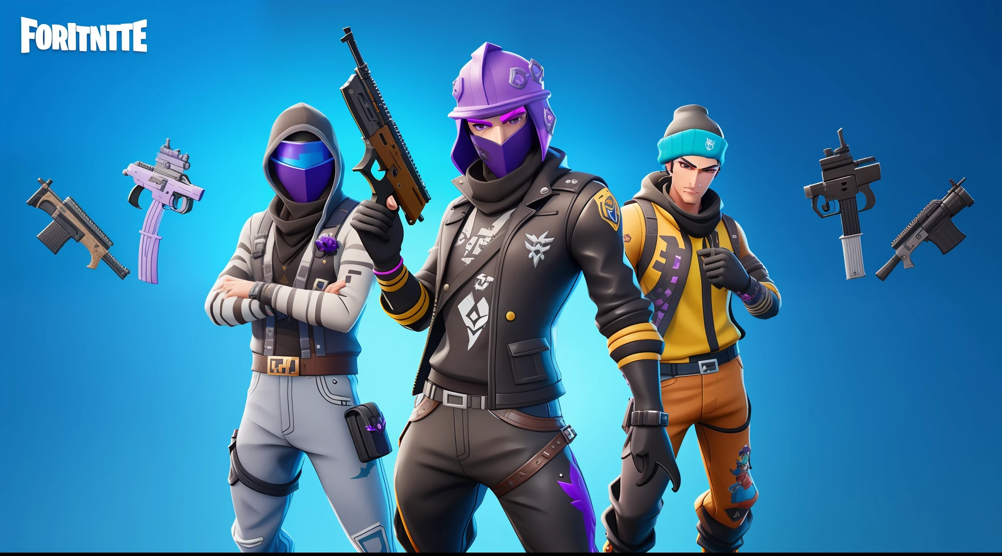 Un primer plano de un grupo de personas con pistolas y cascos, Estilo de arte de Fortnite, En la piel de Fortnite, Personaje de Fortnite, Estilo Fortnite, Fortnite, Aspecto de Fortnite, Con tal que, Captura de pantalla de Fortnite, Realismo en el estilo del juego Fornite, Juego proporcionado. Renderizado de octanaje, Fortninte, En Fortnite, Epic Games, epic art style, como personaje de Fortnite