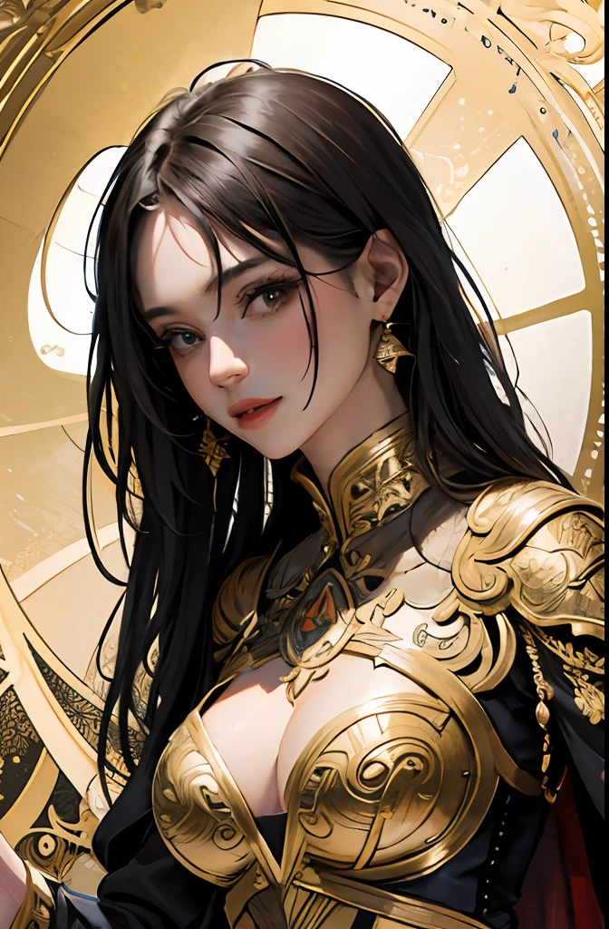 PerfectNwsjMajic,(masterpiece, top quality, best quality, official art, beautiful and aesthetic:1.2), (1girl), extreme detailed,colorful,highest detailed, official art, unity 8k wallpaper, ultra detailed, beautiful and aesthetic, beautiful, masterpiece, best quality, (zentangle, mandala, tangle, entangle) ,holy light,gold foil,gold leaf art,glitter drawing,