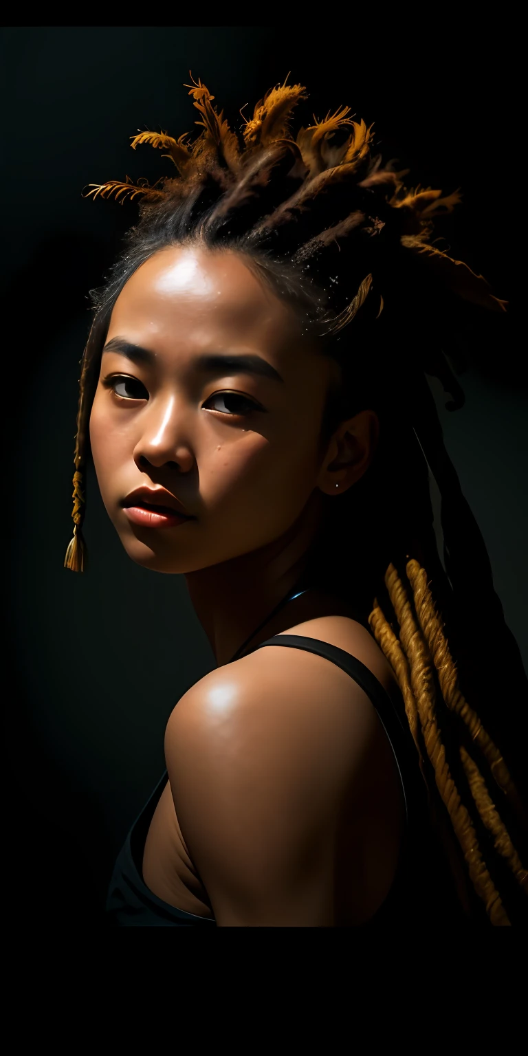 Masterpiece, beautiful fit Asian girl very detailed, dreads, dramatic lighting, digital art trending on Artstation 8k HD high definition detailed realistic, detailed, skin texture, hyper detailed, realistic skin texture, armature, best quality, ultra high res, (photorealistic:1.4), high resolution, detailed, raw photo, sharp re, by lee jeffries nikon d850 film stock photograph 4 kodak portra 400 camera f1.6 lens rich colors hyper realistic lifelike texture dramatic lighting unrealengine trending on artstation cinestill 800,