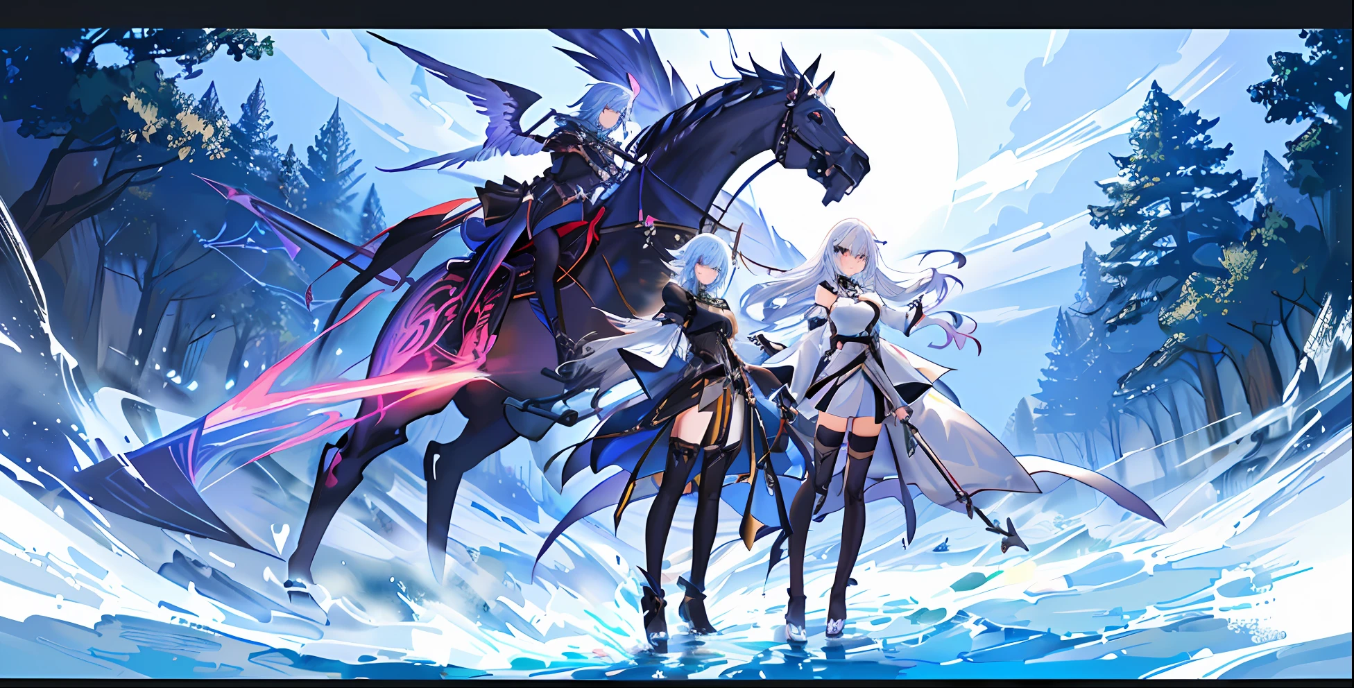 Anime, angel, Girl, sword, sword, sword, sword, sword, sword, sword, sword, ethereal anime, Detailed anime artwork, Detailed key anime art, Beautiful anime artwork, From Arknights, beautiful fantasy anime, astral ethereal, by Yang J, Anime fantasy artwork, Anime epic artwork, Ethereal fantasy, Ethereal!!!!!!!, detailed anime art, White-haired god