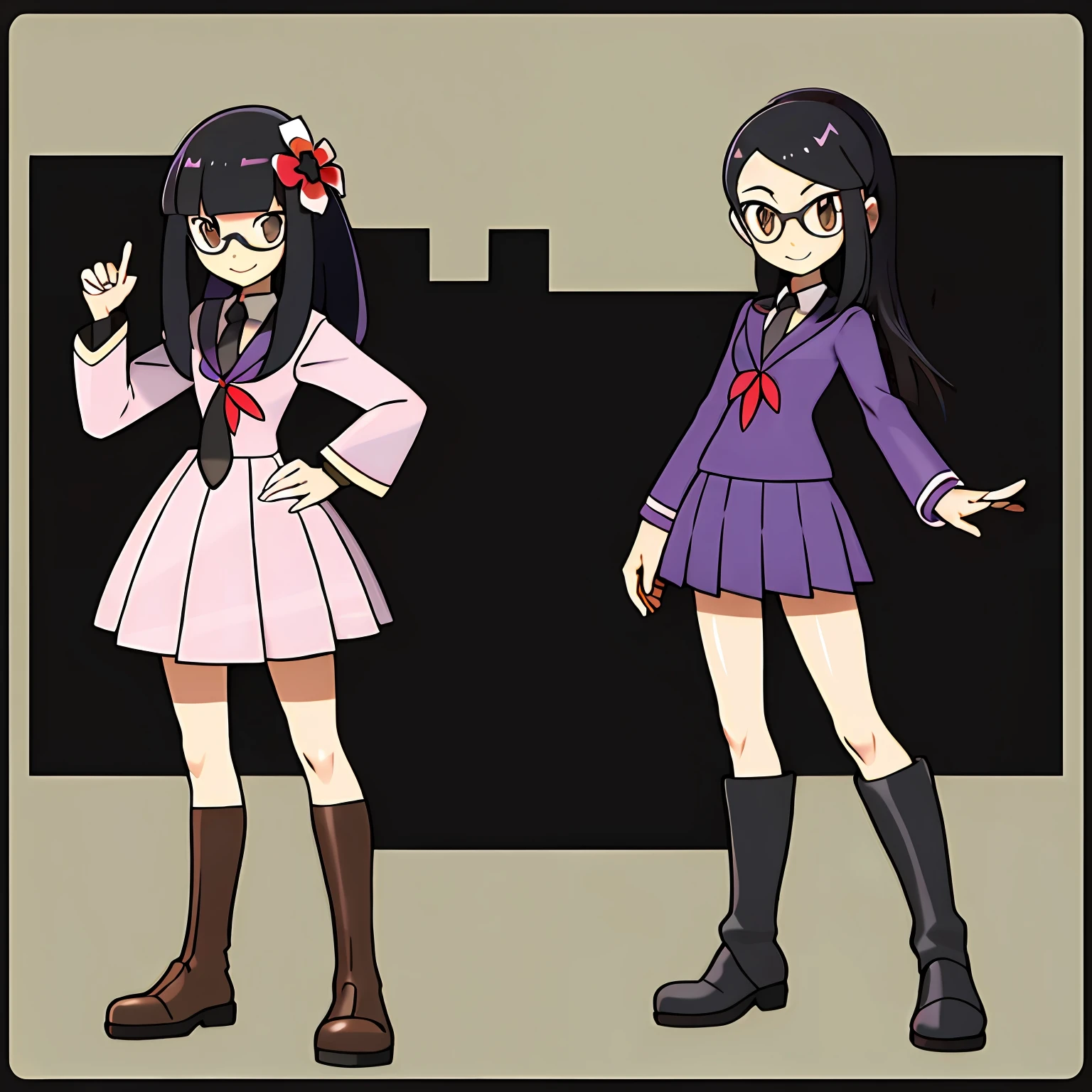 Straight long black hair