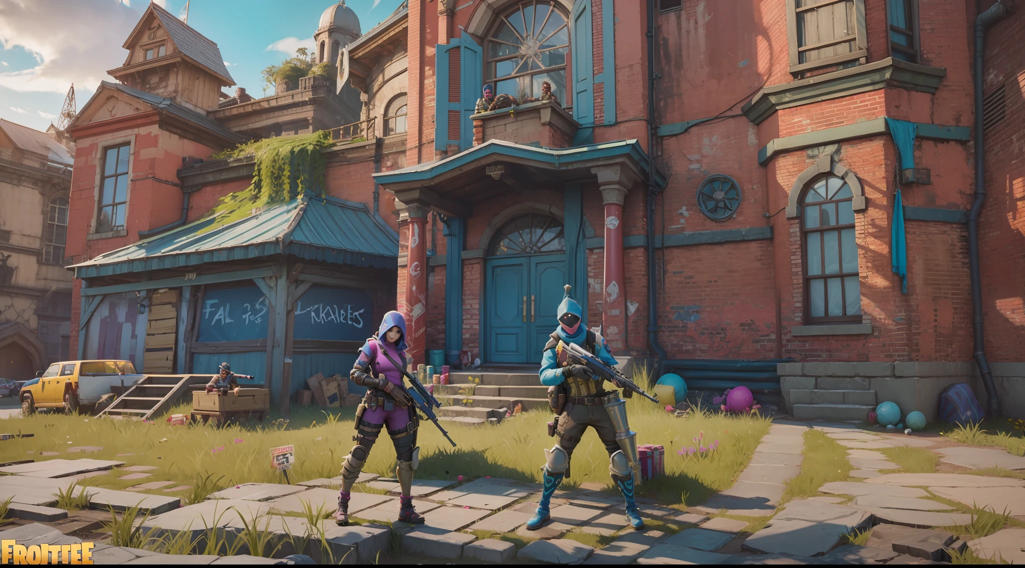 There are two people who are posing for a photo in front of a building, Jerma985 en Fortnite, En la piel de Fortnite, En Fortnite, Realismo en el estilo del juego Fornite, Fortnite realista, en el juego, Estilo Fortnite, Con tal que, Neymar en Fortnite, en estilo de juego 8K, En el juego, en - juego, como personaje de FortniteDos personas con armadura de cuerpo entero sosteniendo armas contra un fondo naranja, Piel de obsidiana, En la piel de Fortnite, Aspecto de Fortnite, Estilo Fortnite, Estilo de arte de Fortnite, Personaje de Fortnite, Fortninte, Epic Games, Captura de pantalla de Fortnite, Fortnite, piel escamosa, Con tal que, Skin en el PC para juegos, piel de platino, Epic portrait of the game, Juego proporcionado. Renderizado de octanaje