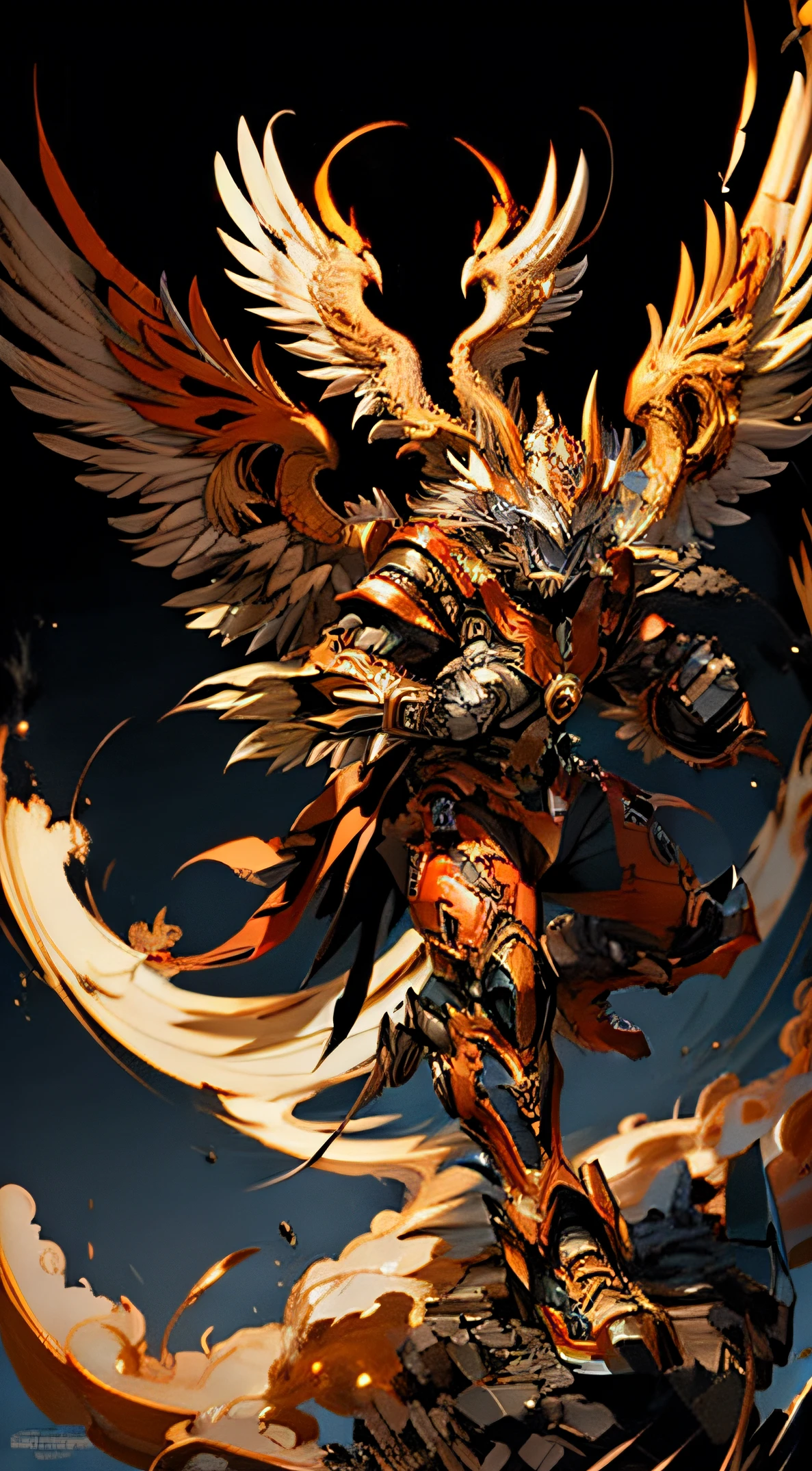 Design of "Phoenix renace": A mighty phoenix fleeing from the ashes, simbolizando la fuerza, Resilience and personal renewal.