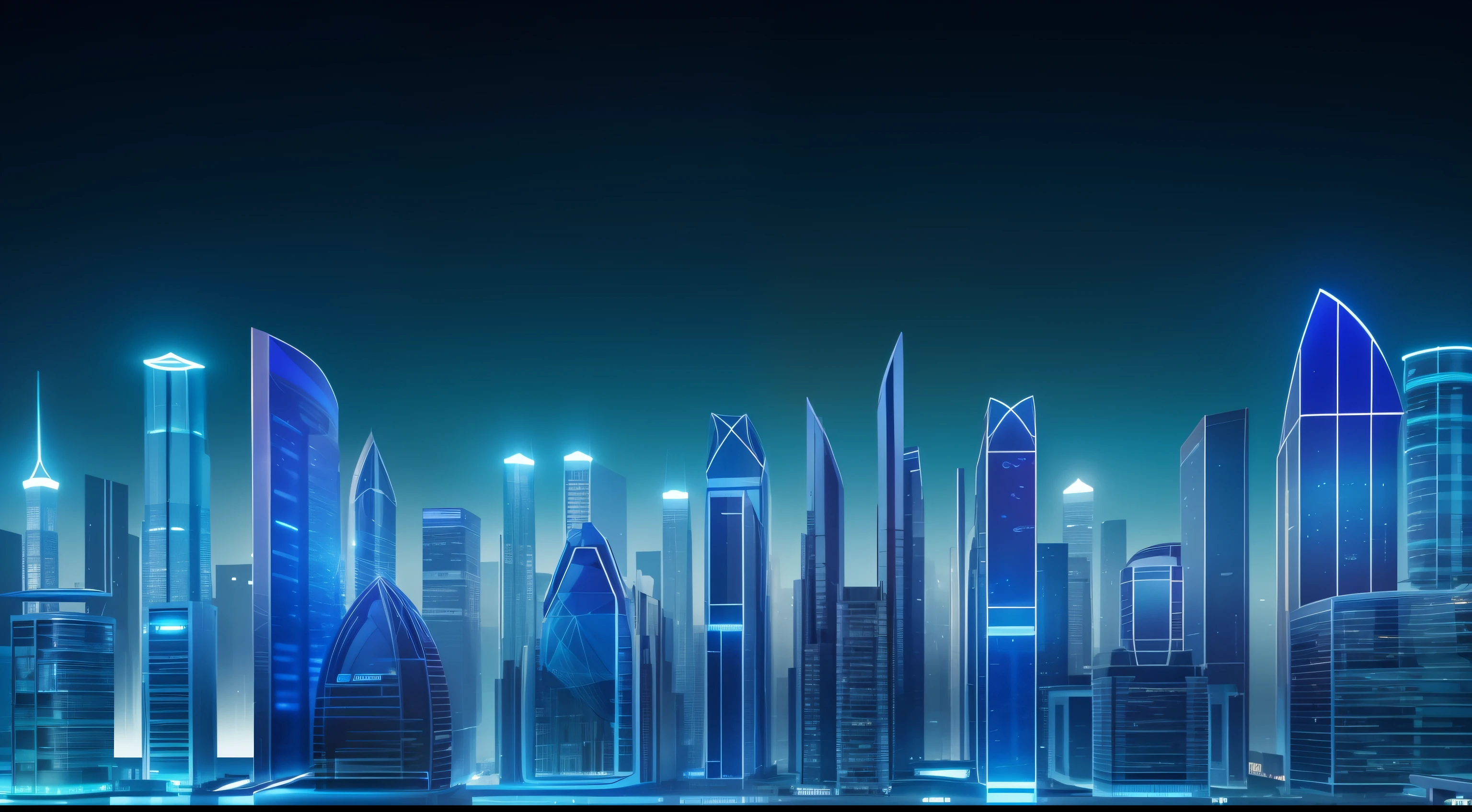 blue colors,Rich and intricate details,Future curve abstract style,Technology elements,AI-generated images of technology present visually appealing futuristic scenarios。In the foreground,The urban complex of the future transparent material is located on smooth transparent panels,Exudes a soft and ethereal glow。Holograms show complex patterns、Visualize data and vibrant colors,It represents the fusion of information and innovation。A high resolution