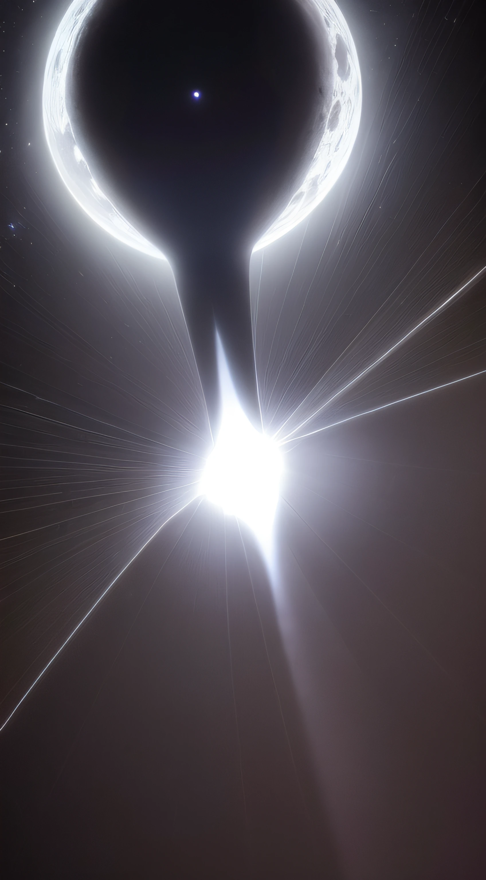 (obra maestra) | (un planeta gris oscuro, con gases negros en su superficie que crean espirales, tres lunas orbitando. entorno espacial con poca luz) | (luz realista, telescopio, efecto de luz)