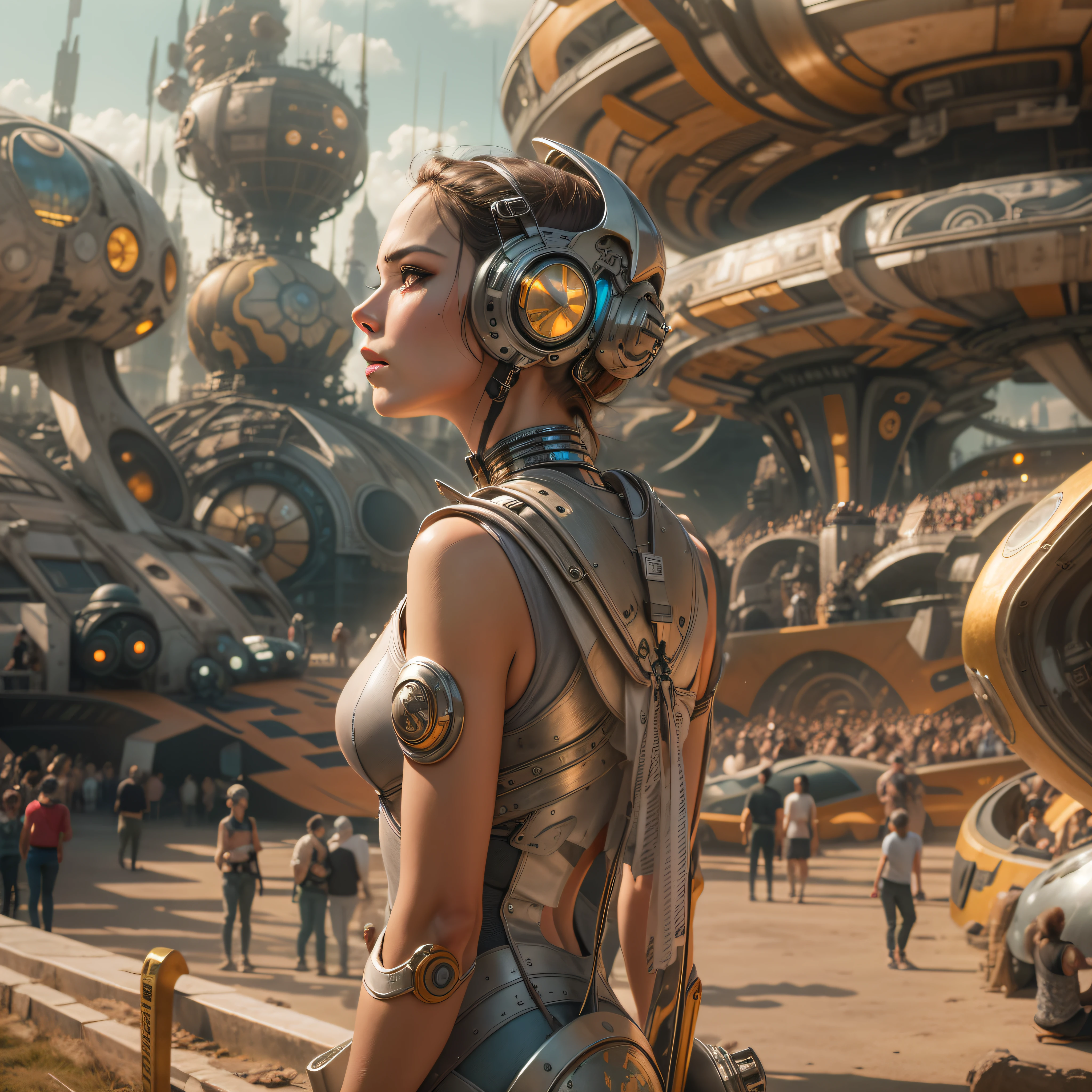 basado_en_la_pelicula_tomorrowland__mujer_cyborg__mitad_robot_en_tomorrowlan_observando_los_inmensos_edificios_de_fantasia_color_plata__oro.