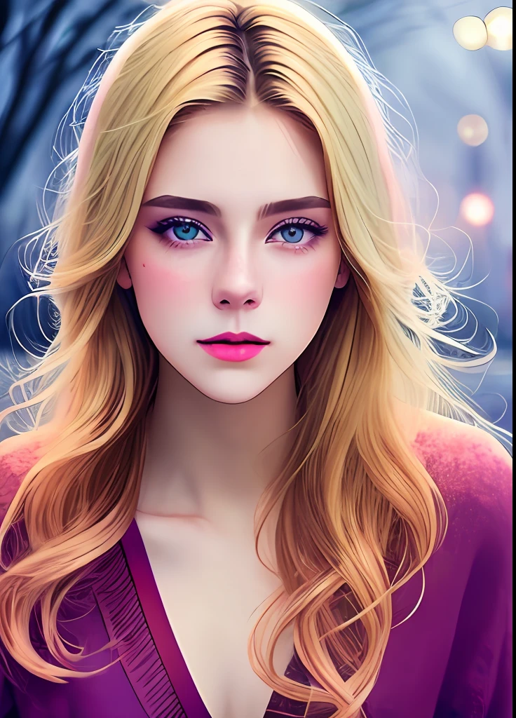 Beautuful Women、Bright design、PastelColors、Ink dripping、autumn lights、shinny skin、the pose、full bodyesbian、stele、a blond