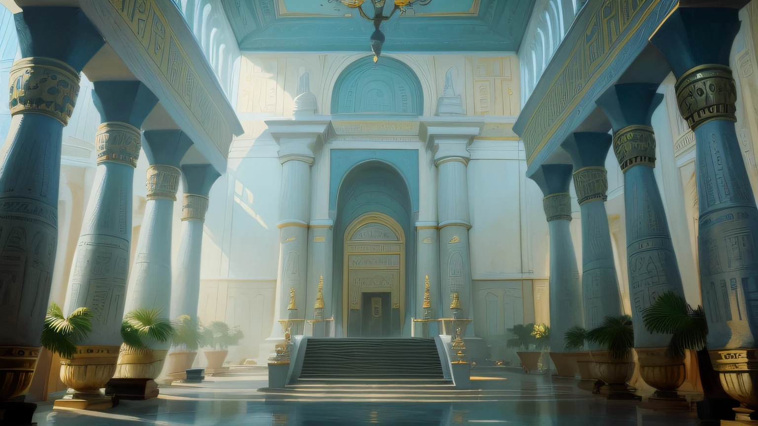 palaces,egyptian style,illustration,OilPaintStyle