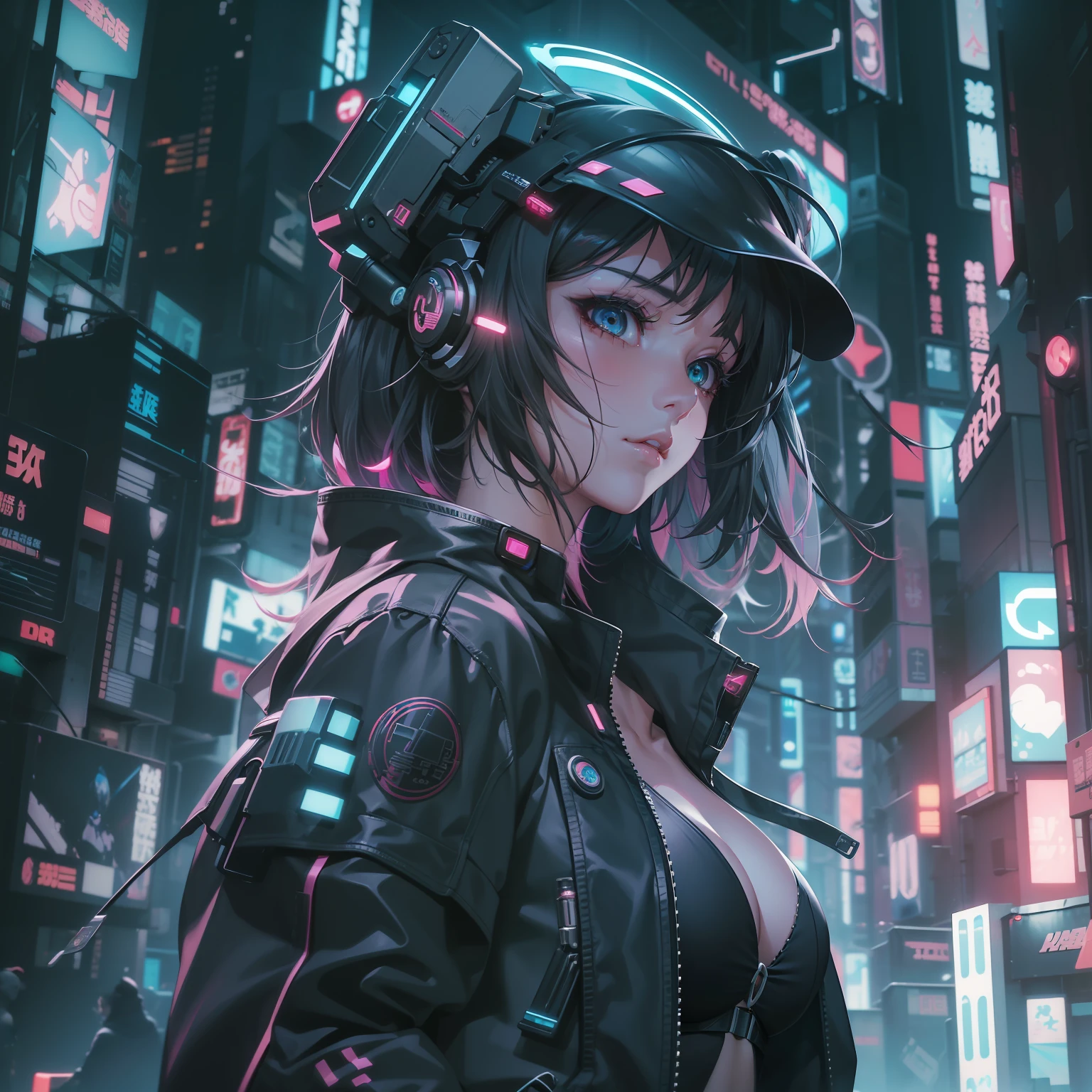 (((masterpiece)))、(((top-quality)))、((ultra-definition))、(High Definition CG Illustration)、((extremely delicate and beautiful))、Cinematic Light、Anime girl with futuristic headpiece in the city at night, Digital Cyberpunk Anime Art, Cyberpunk Anime Girl, digital cyberpunk - anime art, cyberpunk anime art, 动漫赛博朋克艺术, female cyberpunk anime girl, dreamy cyberpunk girl, cyberpunk beautiful girl, Cyberpunk anime girl mecha, beautiful cyberpunk girl face, cyberpunk themed art, cyberpunk art style, modern cyberpunk anime, ross tran 8 k