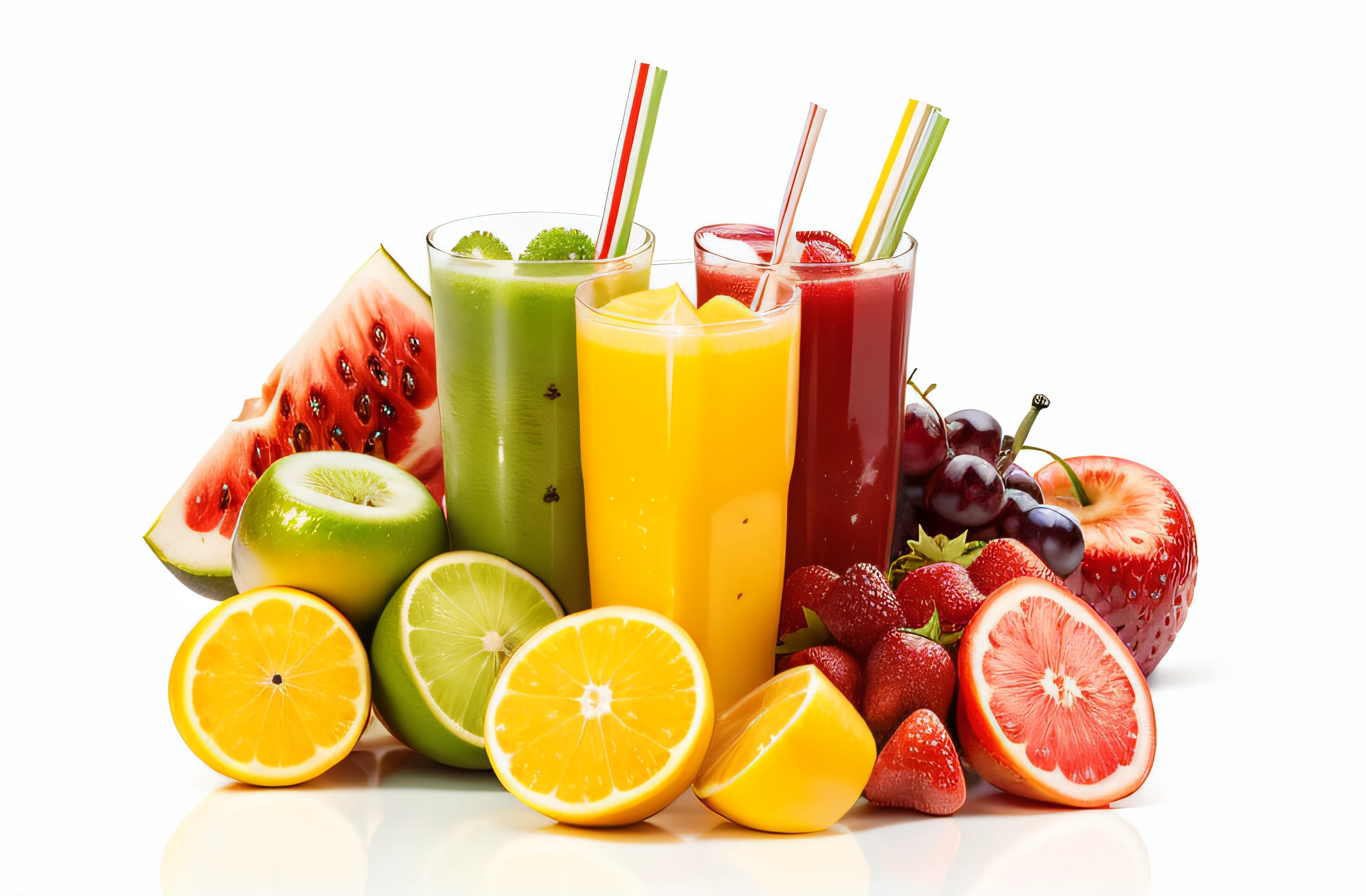 crie uma iamgem bem semelhante a essa com mais frutas ao redor